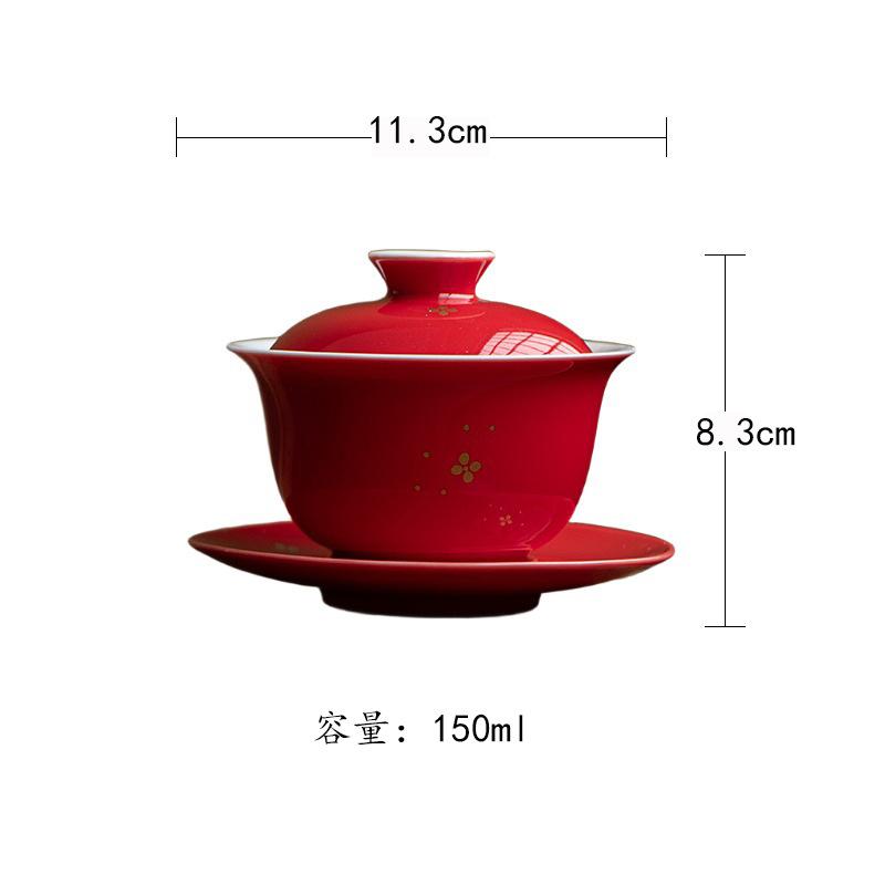 Red Festive Sprinkle Gold Gaiwan Retro Tea Tureen Household Tea Bowl With Lid Kit Tea Maker Cover Bowl Tea Services Decoration
Red Festive Sprinkle Gold Gaiwan Retro Tea Tureen Household Tea Bowl With Lid Kit Tea Maker Cover Bowl Tea Services Decoration
