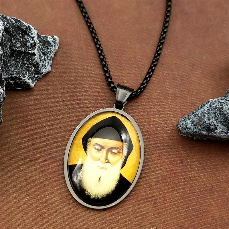 Orthodox Church Saint Charbel Glass Medal Pendant Necklace for Women Men Stainless Steel Gold Color Amulet Faith Jewelry Gift
Orthodox Church Saint Charbel Glass Medal Pendant Necklace for Women Men Stainless Steel Gold Color Amulet Faith Jewelry Gift