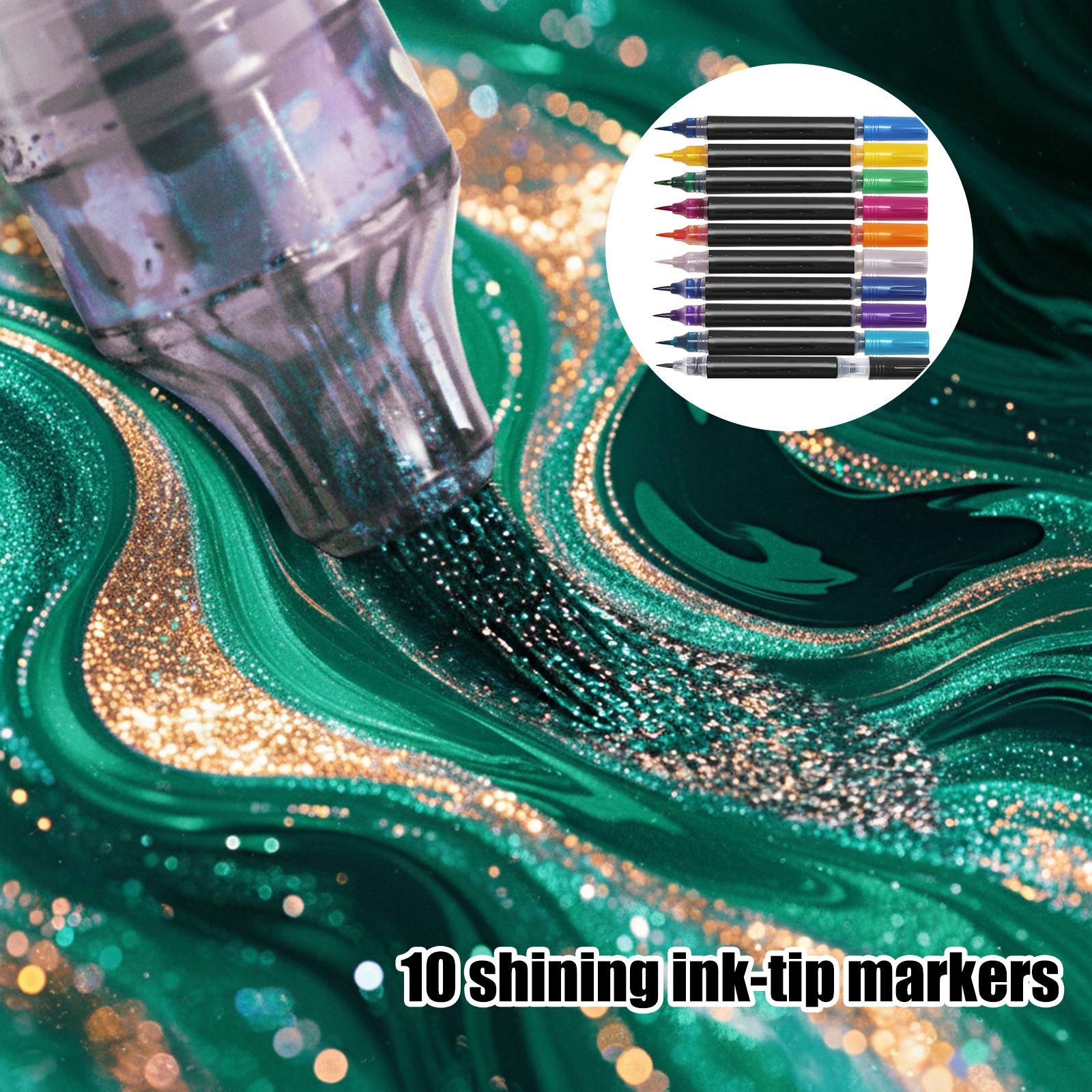 Colorful Flowlight Markers, Sand Glitter Pens With Soft Tips For Calligraphy, Markers, 10-pack, Suitable For Children s Drawing And As Gifts 20ml One Size
Colorful Flowlight Markers, Sand Glitter Pens With Soft Tips For Calligraphy, Markers, 10-pack, Suitable For Children s Drawing And As Gifts 20ml One Size