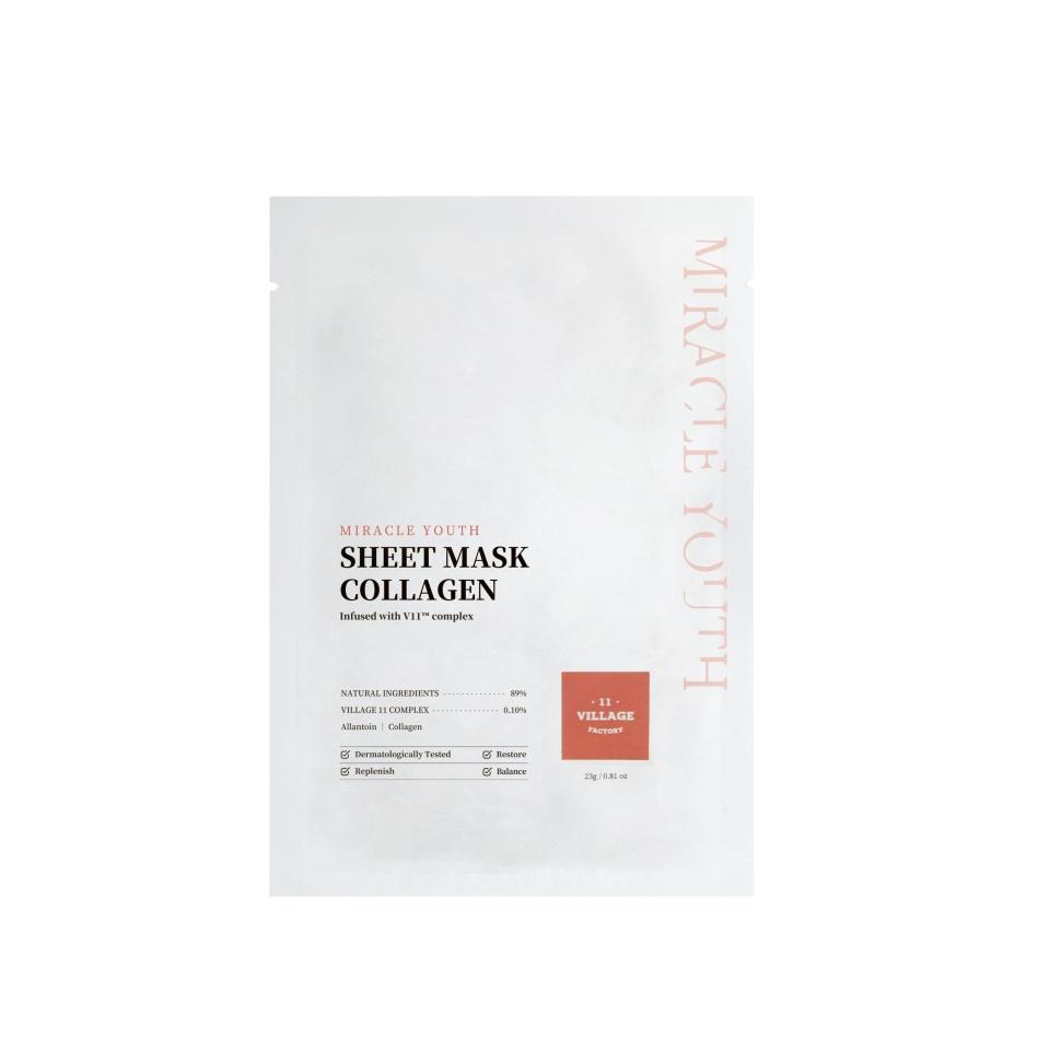 VILLAGE 11 FACTORY MIRACLE YOUTH SHEET MASK COLLAGEN Антивозрастная тканевая маска для лица с коллагеном и алантоином
VILLAGE 11 FACTORY MIRACLE YOUTH SHEET MASK COLLAGEN Антивозрастная тканевая маска для лица с коллагеном и алантоином