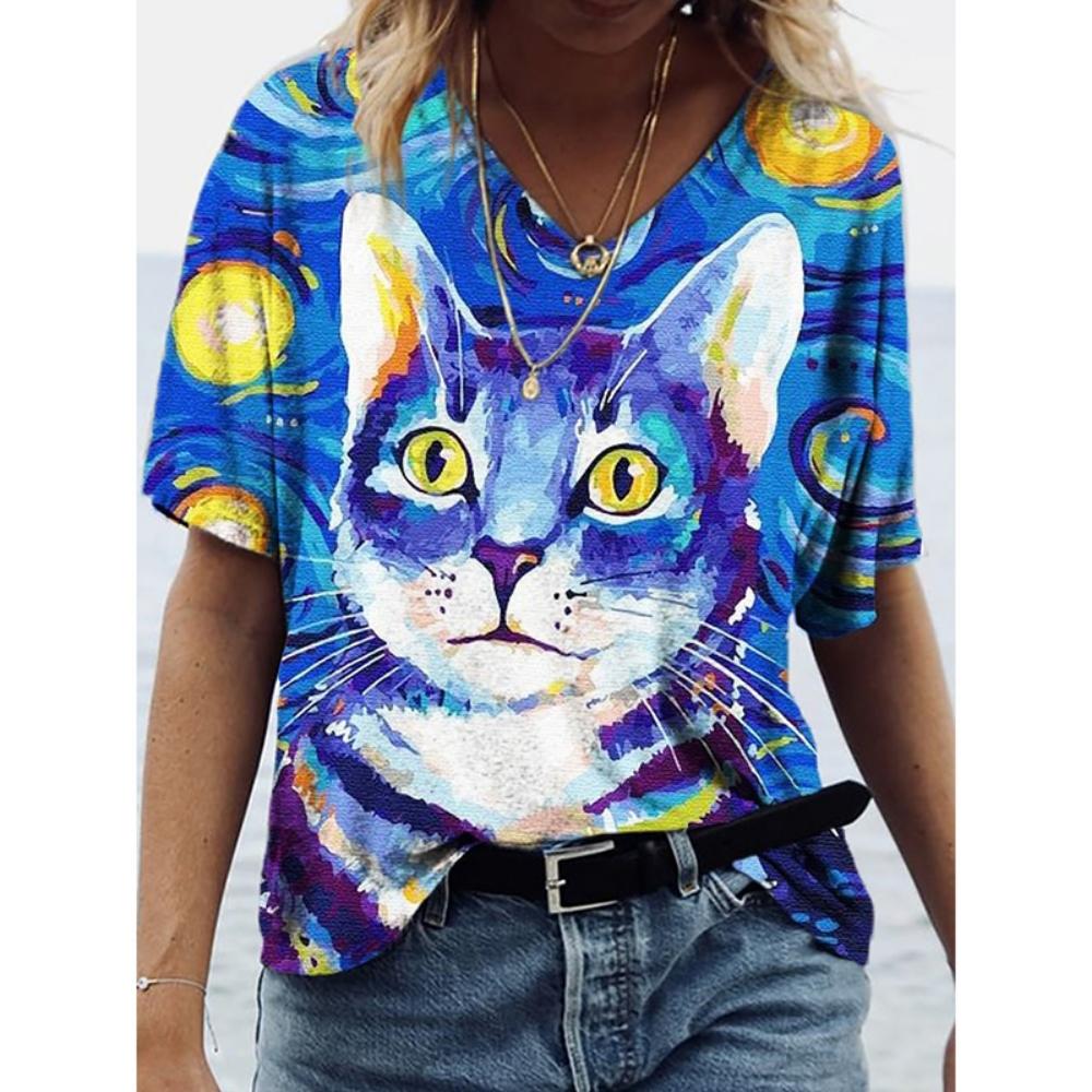 Women s 3d Cats Print T-Shirt Fashion Woman Blouses 2026 Funny Kawaii V-Neck T Shirt Female Clothing Oversized Summer Tops Tees S
Women s 3d Cats Print T-Shirt Fashion Woman Blouses 2026 Funny Kawaii V-Neck T Shirt Female Clothing Oversized Summer Tops Tees S