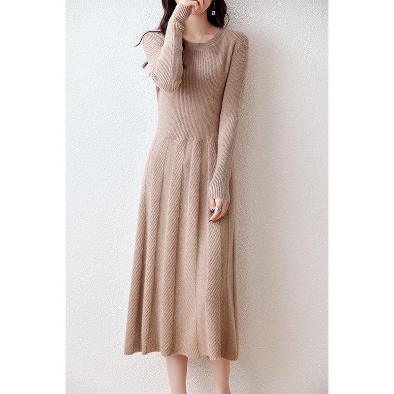 Женское вязаное платье облегающего кроя из 100% шерсти, очень длинное, до колена, с круглым вырезом для осени/зимы M (suitable for 100-110 jin)
Женское вязаное платье облегающего кроя из 100% шерсти, очень длинное, до колена, с круглым вырезом для осени/зимы M (suitable for 100-110 jin)