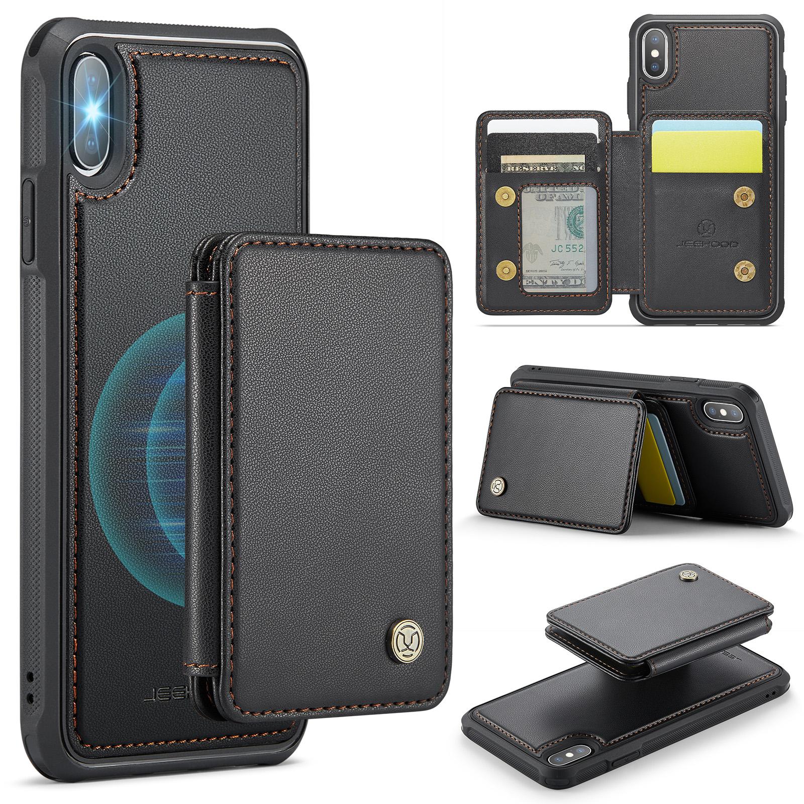For iPhone X/XS Case Leather Mobile Cover with Detachable Magnetic Card Bag Black
For iPhone X/XS Case Leather Mobile Cover with Detachable Magnetic Card Bag Black
