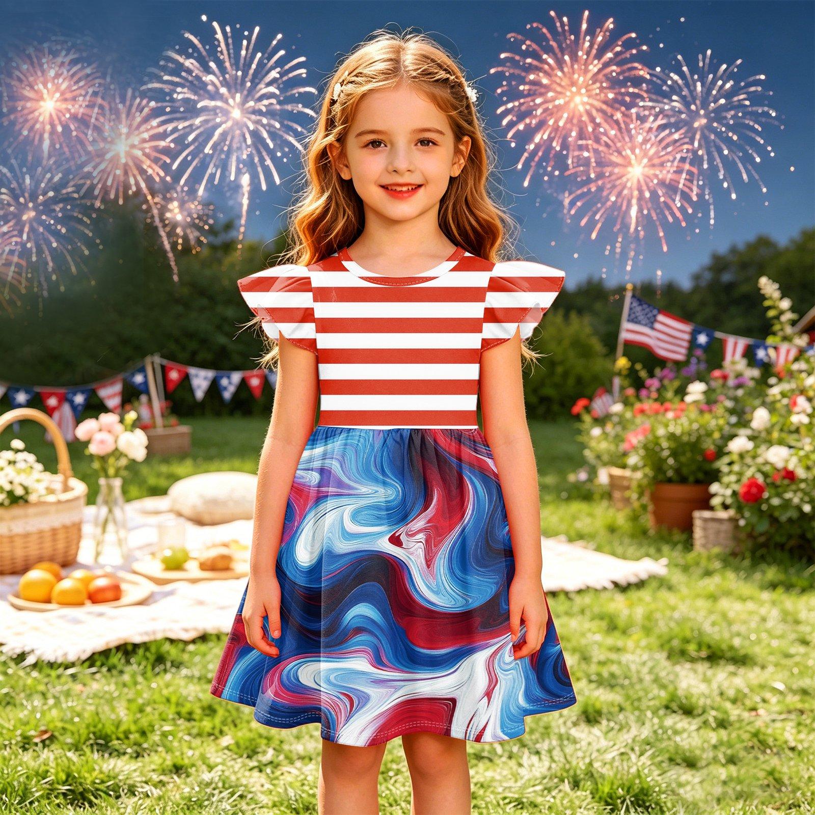 Girls Summer Princess Dress - A-Line T-Shirt Dress Independence Day 120 винний
Girls Summer Princess Dress - A-Line T-Shirt Dress Independence Day 120 винний