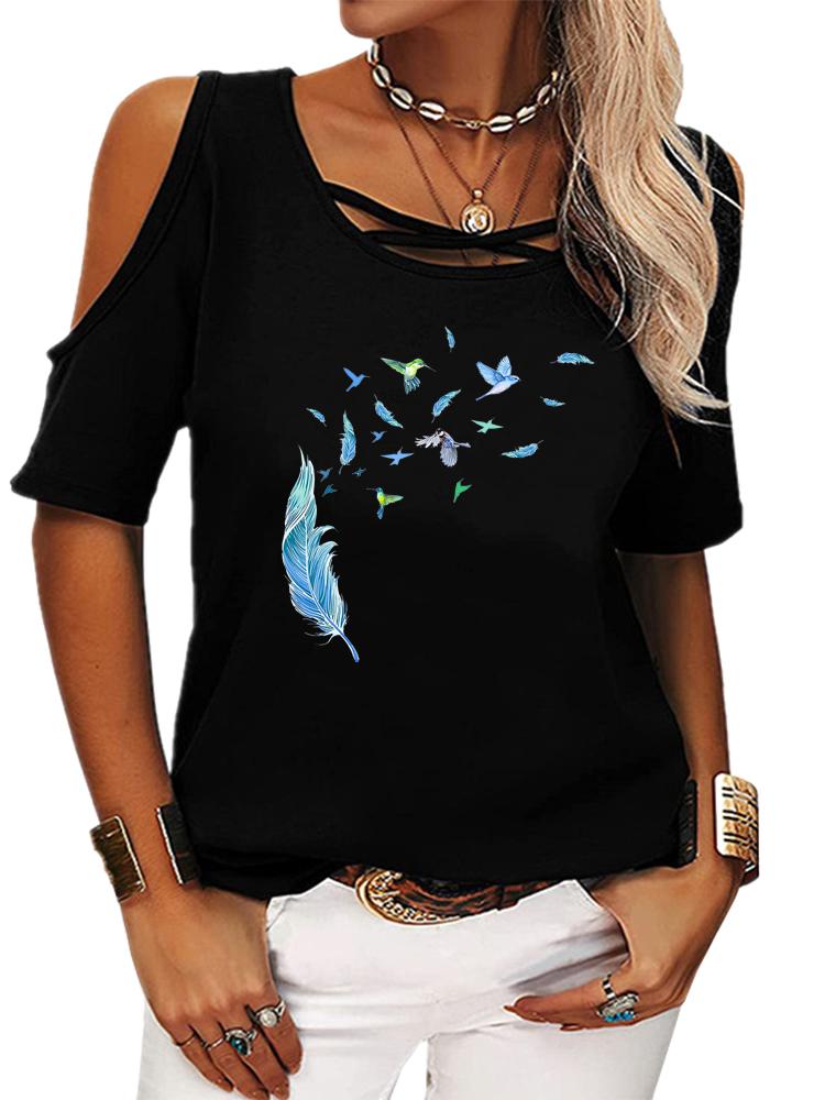 Women Fashion Short Sleeve T-shirt Casual Round Collar Summer Print Off Shoulder Top 5Xl чорний
Women Fashion Short Sleeve T-shirt Casual Round Collar Summer Print Off Shoulder Top 5Xl чорний