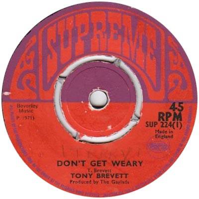 7inch Record TONY BREVETT BREVETT ALLSTARS Dont Get Weary SUP224 Supreme 1971 UK Reggae Ska Dub Used
7inch Record TONY BREVETT BREVETT ALLSTARS Dont Get Weary SUP224 Supreme 1971 UK Reggae Ska Dub Used