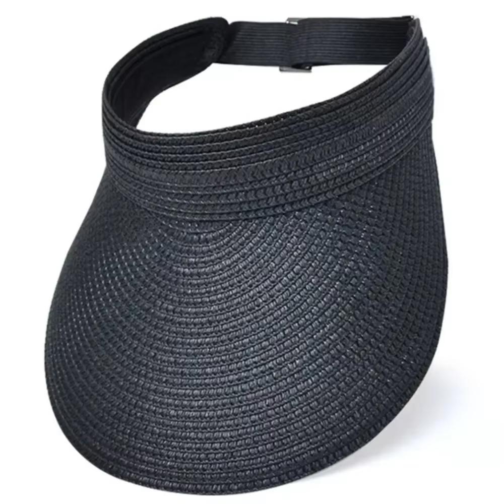 Straw brim visor hat for women, adjustable black headband made of breathable foldable fabric for travel and outdoor activities, чёрный
Straw brim visor hat for women, adjustable black headband made of breathable foldable fabric for travel and outdoor activities, чёрный