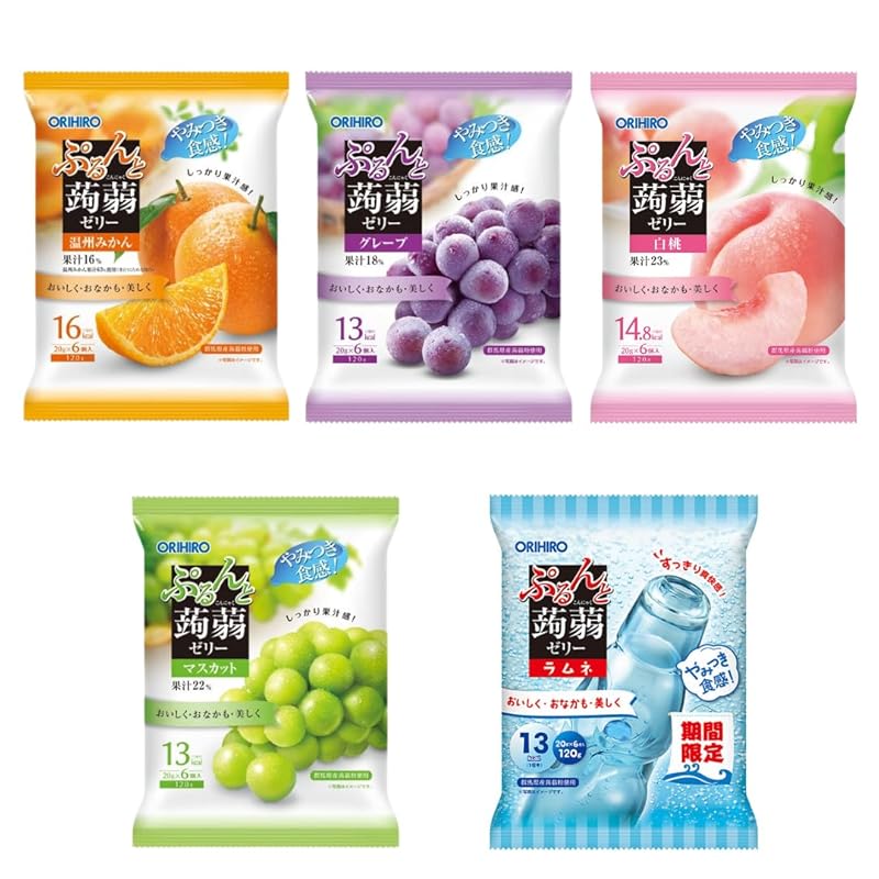Purunto Konjac Jelly assorted set 5 types 1 each Wenzhou mandarin orange grape muscat white peach Ramune
Purunto Konjac Jelly assorted set 5 types 1 each Wenzhou mandarin orange grape muscat white peach Ramune