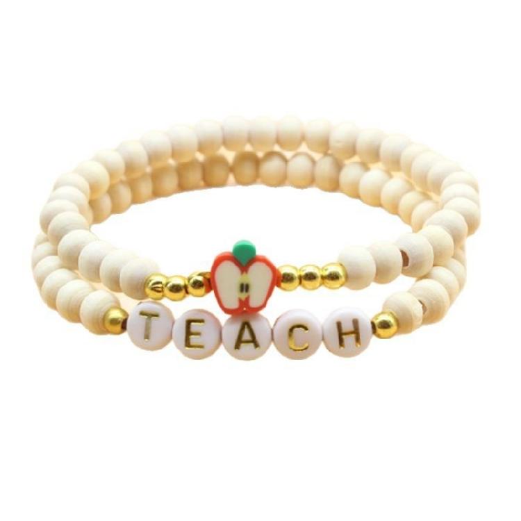Teacher Appreciation Wooden Bracelet With Apples Charm Accessory For Preschool Educators Handmade Classroom Jewelry Gift
Teacher Appreciation Wooden Bracelet With Apples Charm Accessory For Preschool Educators Handmade Classroom Jewelry Gift