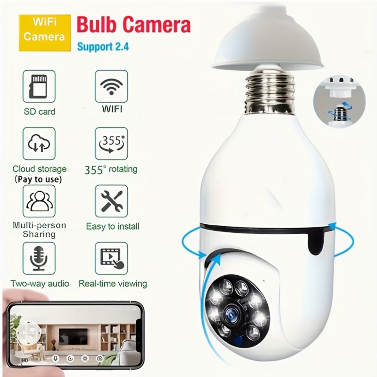 Камера безпеки Bulb із поворотом/нахилом на 360°, двостороннім аудіо, миттєвим потоковим передаванням відео, обміном із кількома особами, хмарним сховищем і карткою SD (не включено) білий
Камера безпеки Bulb із поворотом/нахилом на 360°, двостороннім аудіо, миттєвим потоковим передаванням відео, обміном із кількома особами, хмарним сховищем і карткою SD (не включено) білий