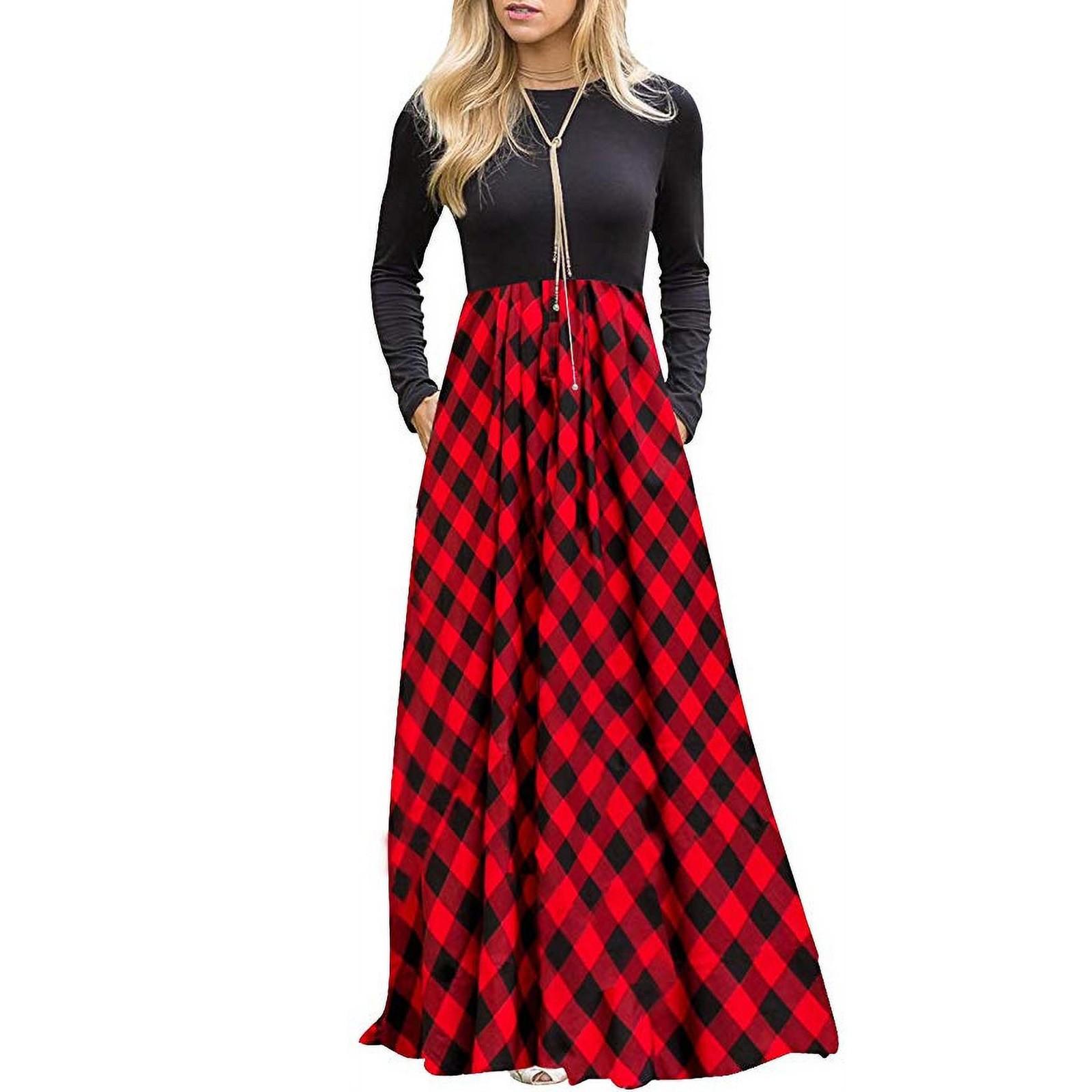 Women s Plaid Long Sleeve Waist Full Length Maxi Dress With Pockets L красный
Women s Plaid Long Sleeve Waist Full Length Maxi Dress With Pockets L красный