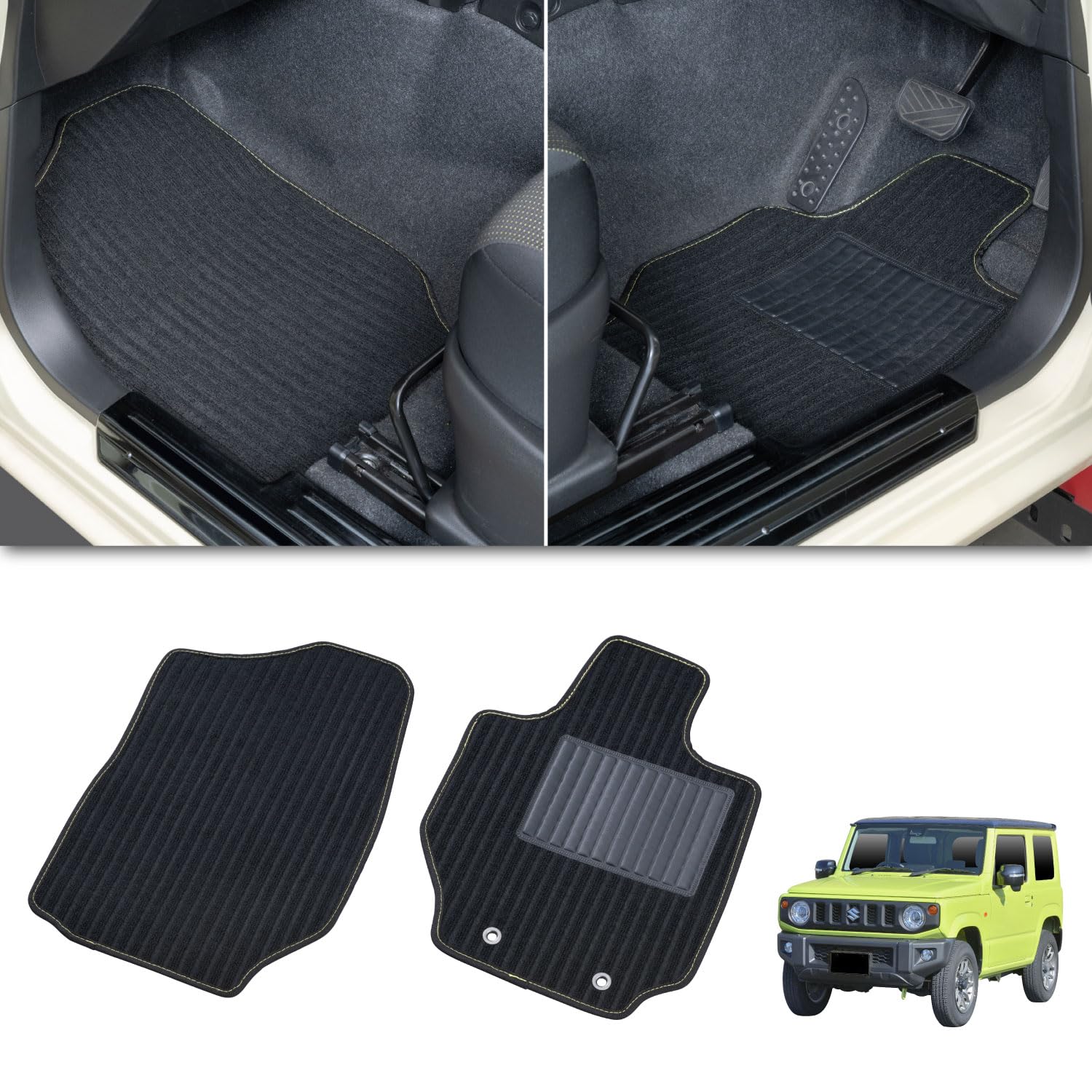SEIWA Jimny Floor Mats for Suzuki Jimny Sierra Yellow Driver and Passenger Set Easy Heel Backing & (JB64/JB74), Stitching, Seats, 2-Piece (IMP336),
SEIWA Jimny Floor Mats for Suzuki Jimny Sierra Yellow Driver and Passenger Set Easy Heel Backing & (JB64/JB74), Stitching, Seats, 2-Piece (IMP336),