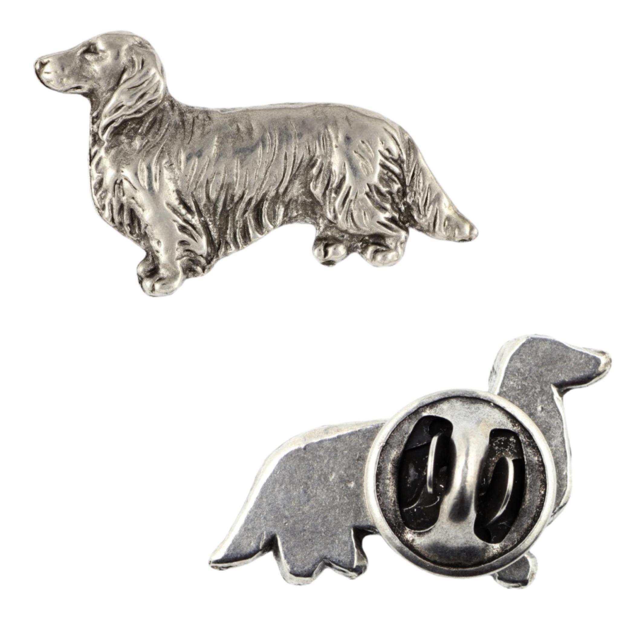 Dachshund III - Dog brooch in a gift box, elegant pin, lapel pin for Art-Dog brand jacket срібний
Dachshund III - Dog brooch in a gift box, elegant pin, lapel pin for Art-Dog brand jacket срібний