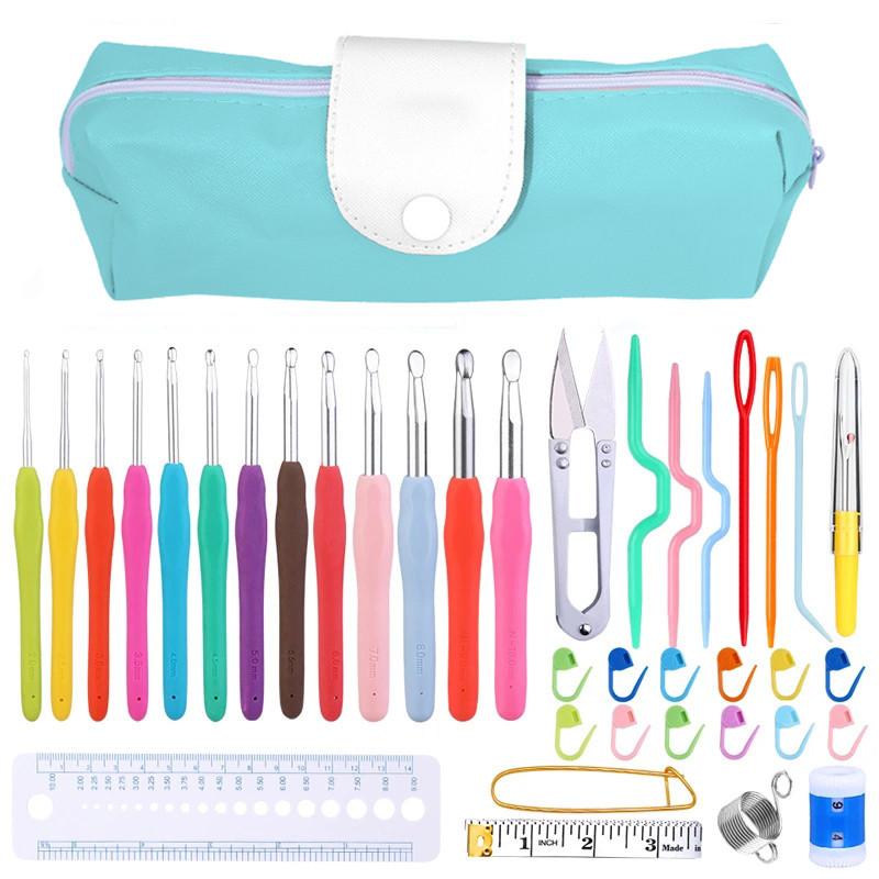 IMZAY Colorful Rubber Handle Knitting Needles Kit With Sewing Clips Plastic Needles Staniless Steel Scissors Crochet Hooks Set
IMZAY Colorful Rubber Handle Knitting Needles Kit With Sewing Clips Plastic Needles Staniless Steel Scissors Crochet Hooks Set