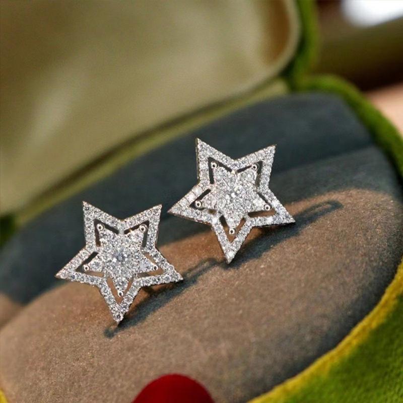 Trend Silver Color Star Crystal Stud Earrings for Women Exquisite Geometry Ear Jewelry Accessory Wholesale Girl Gift
Trend Silver Color Star Crystal Stud Earrings for Women Exquisite Geometry Ear Jewelry Accessory Wholesale Girl Gift