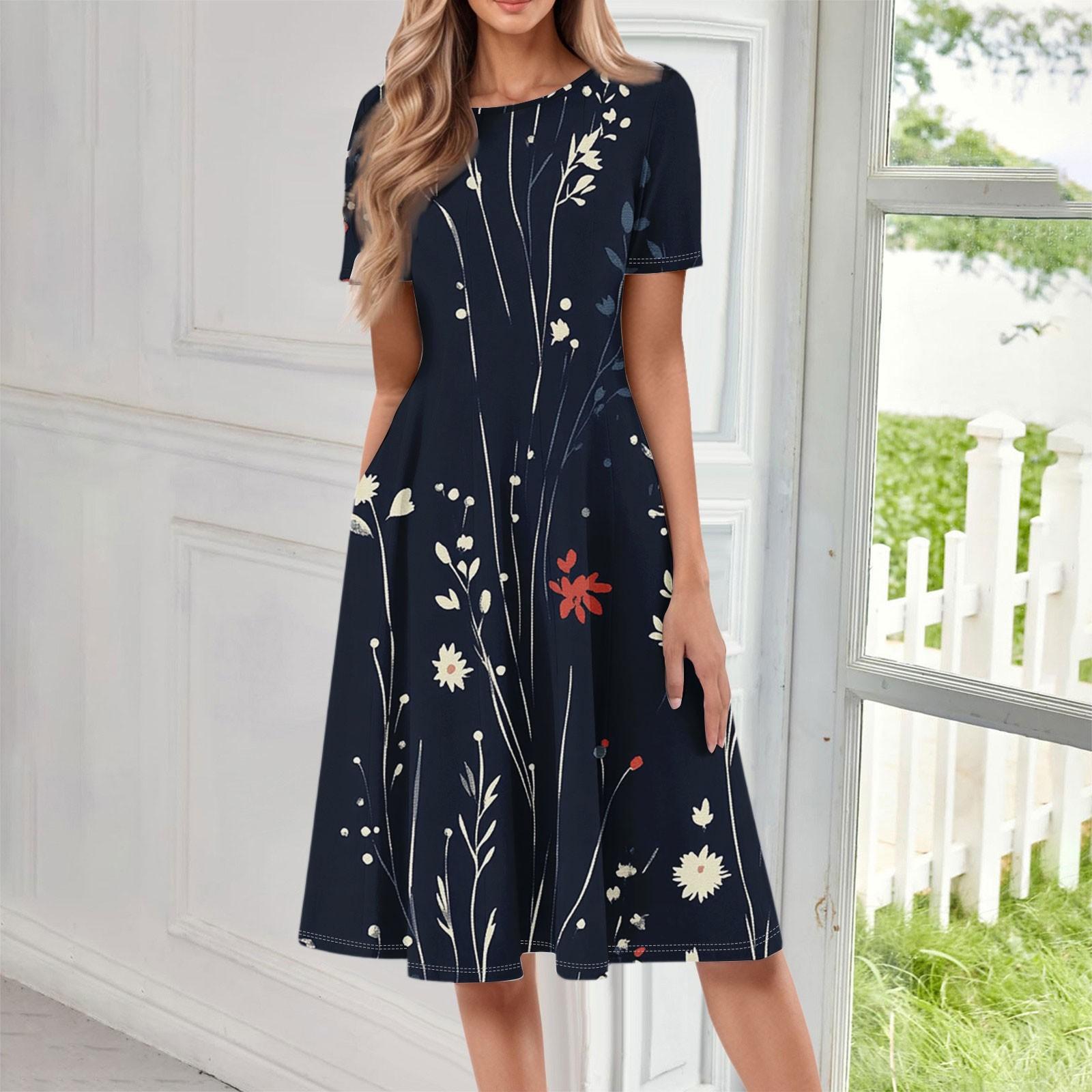 Женское повседневное модное платье миди с круглым вырезом и коротким рукавом с цветочным принтом XXL чёрный
Женское повседневное модное платье миди с круглым вырезом и коротким рукавом с цветочным принтом XXL чёрный