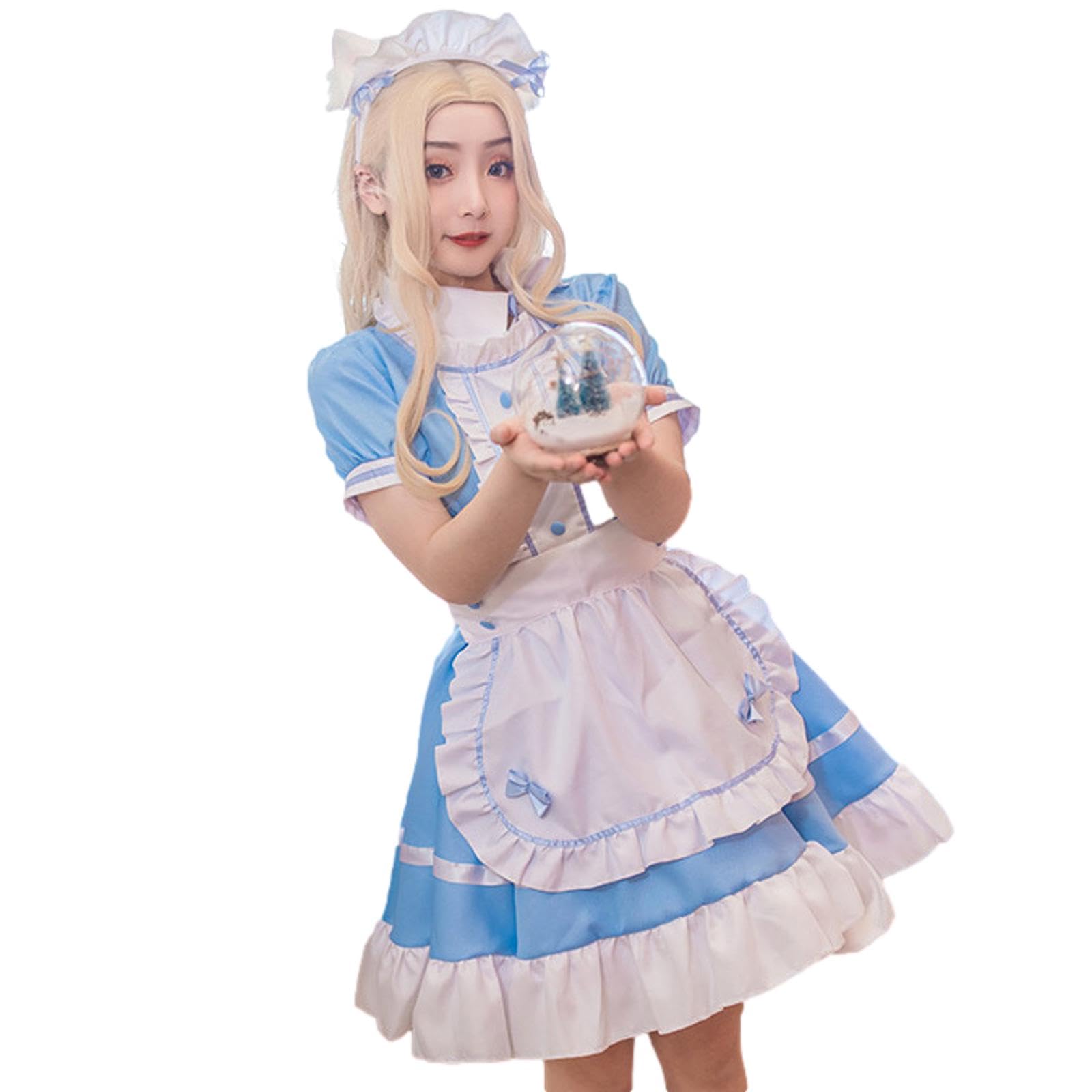 Maid Costume Cosplay Costume Dress Lolita Short Sleeve Costume Uniform School Festival Cute Maid Cafe Party Halloween School Festival Stage Show синій
Maid Costume Cosplay Costume Dress Lolita Short Sleeve Costume Uniform School Festival Cute Maid Cafe Party Halloween School Festival Stage Show синій