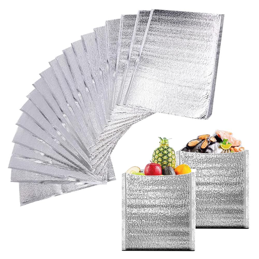 Набор из 20 Алюминиевых Изолированных Сумок-Холодильников 20см х Простые Без Больших Одноразовых Алюминиевых Пакетов для Коммерческого Использования Легкие Холодильные Сумки-Мешочки, 30см, Упаковка,
Набор из 20 Алюминиевых Изолированных Сумок-Холодильников 20см х Простые Без Больших Одноразовых Алюминиевых Пакетов для Коммерческого Использования Легкие Холодильные Сумки-Мешочки, 30см, Упаковка,