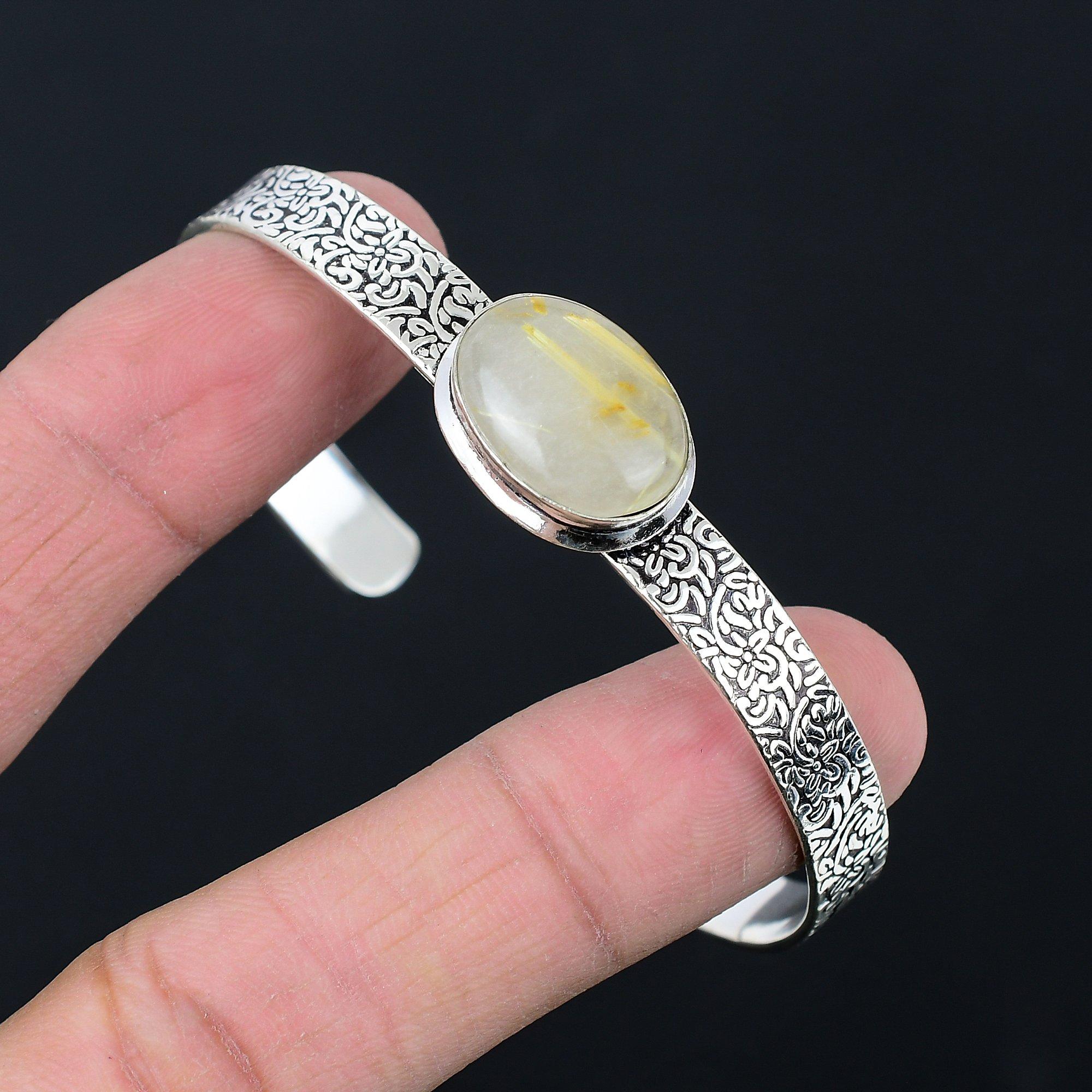 Сделка ко Дню сестер Серебро 925 пробы Овальный Драгоценный камень Золотистый рутил Свадебный Браслет на день рождения Adjustable
Сделка ко Дню сестер Серебро 925 пробы Овальный Драгоценный камень Золотистый рутил Свадебный Браслет на день рождения Adjustable