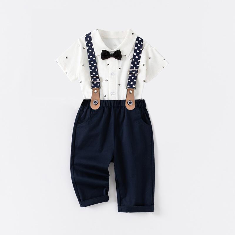 Boys Spring/Summer First Birthday Outfit - Short-Sleeved Shirt & Long Overalls 90 cm
Boys Spring/Summer First Birthday Outfit - Short-Sleeved Shirt & Long Overalls 90 cm