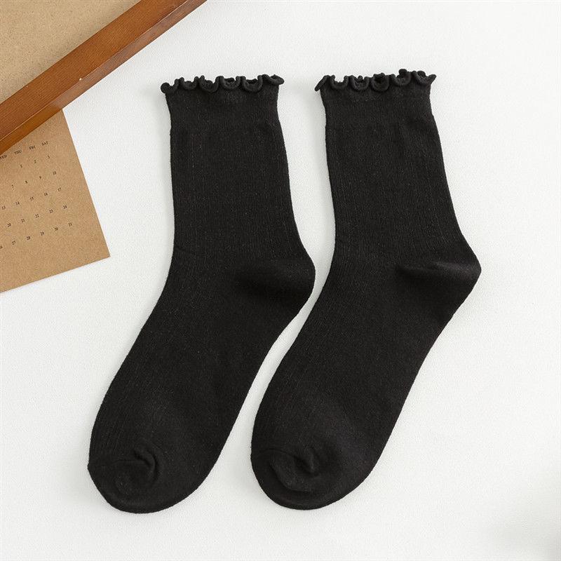 Summer thin casual cute trendy ruffle edge cotton socks, mid-calf socks for women Average Size чорний
Summer thin casual cute trendy ruffle edge cotton socks, mid-calf socks for women Average Size чорний