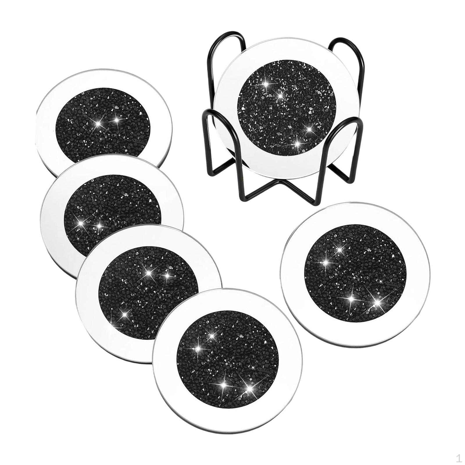 Зеркальные подставки из стекла, 4 дюйма, круглые с блестками из дробленого алмаза для столешницы дома, ресторана Black
Зеркальные подставки из стекла, 4 дюйма, круглые с блестками из дробленого алмаза для столешницы дома, ресторана Black