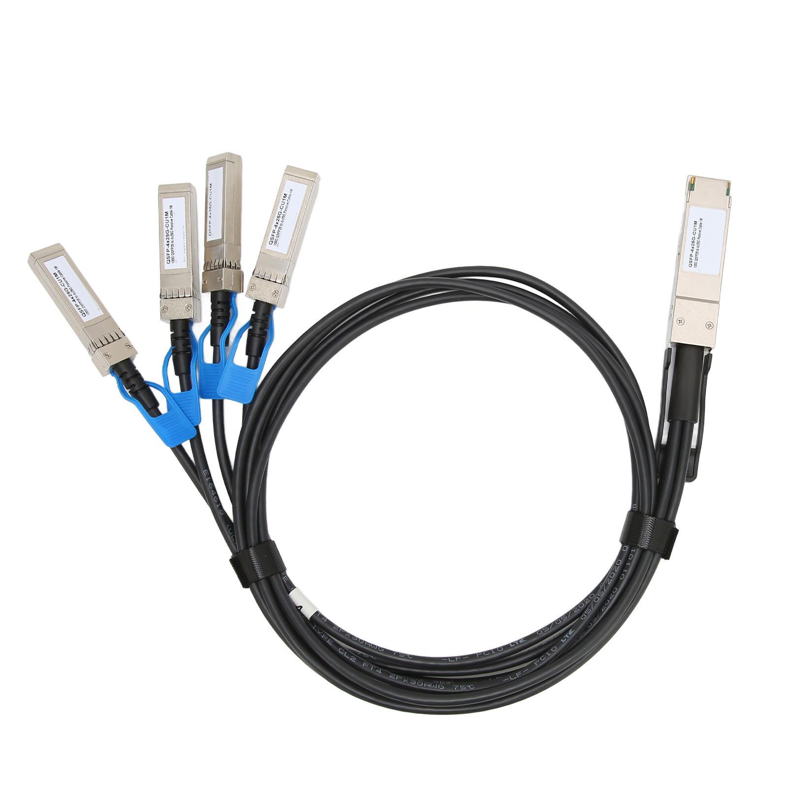 100G QSFP28 DAC Cable 1 Meter Transmission Distance QSFP28 to 4 SFP28 100G Speed Direct Attach
100G QSFP28 DAC Cable 1 Meter Transmission Distance QSFP28 to 4 SFP28 100G Speed Direct Attach