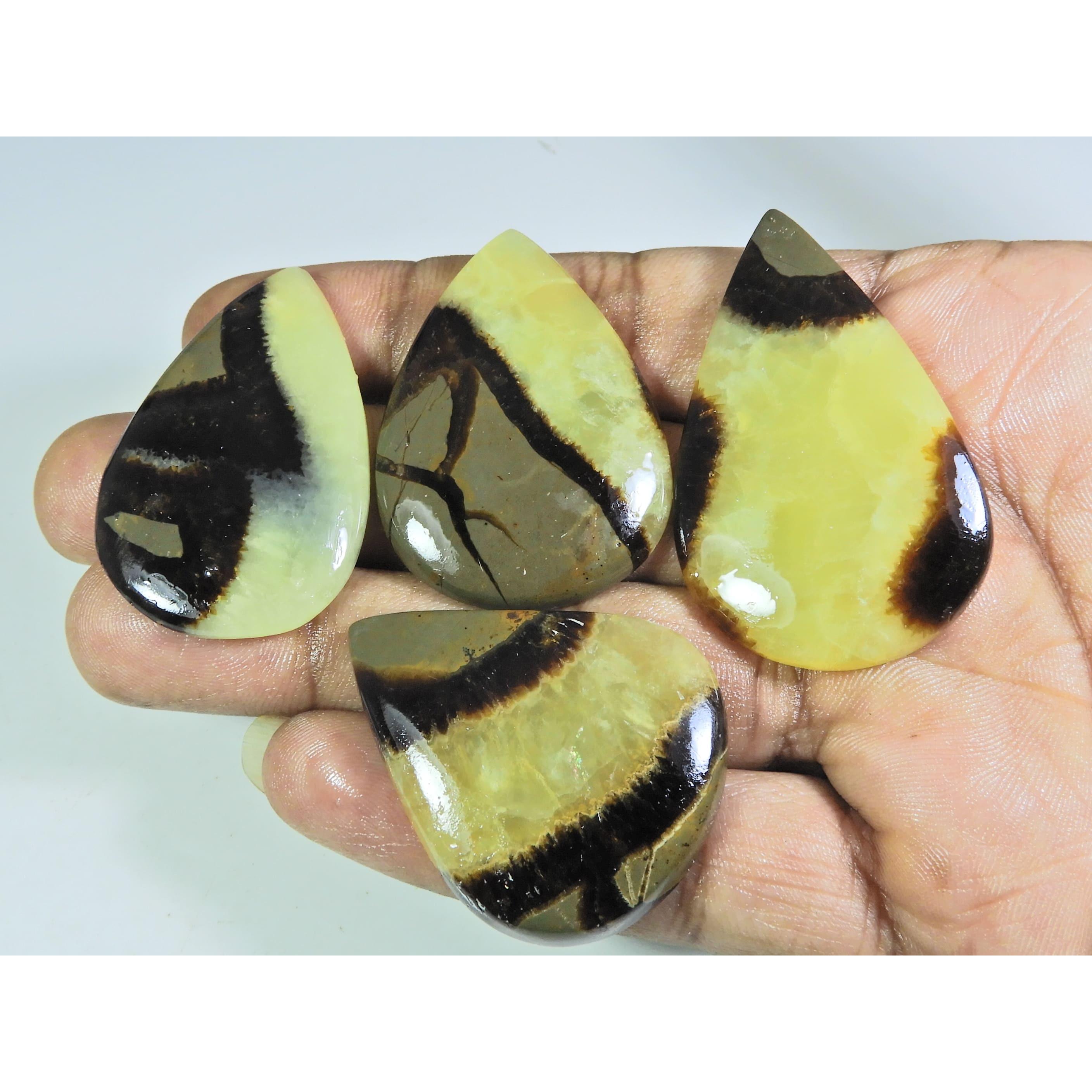 233Cts. Natural septarian Multi Colour Pear Cabochon Loose Gemstone 4Pcs Lot A-363
233Cts. Natural septarian Multi Colour Pear Cabochon Loose Gemstone 4Pcs Lot A-363