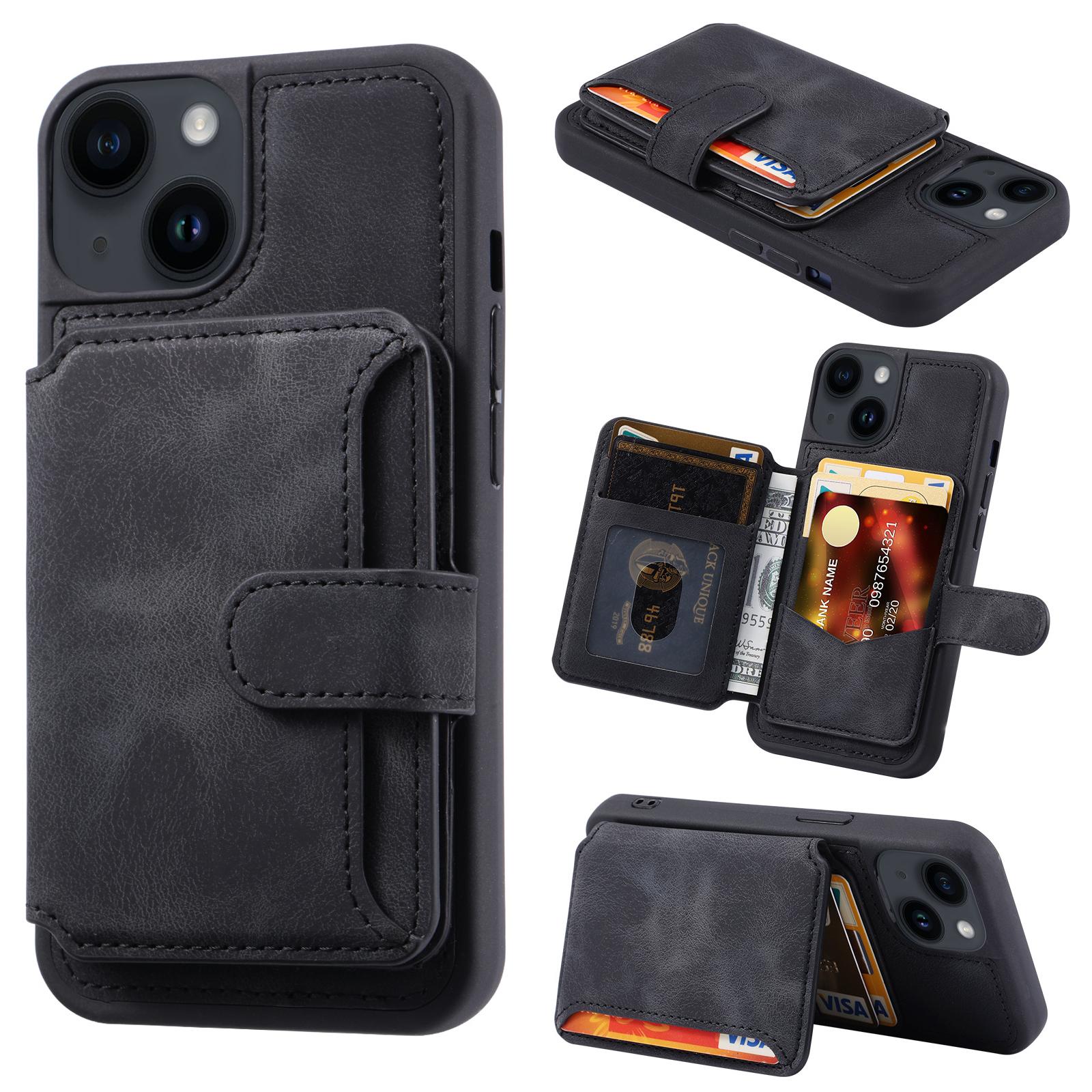 RFID Blocking Phone Case for iPhone 13,Wallet Kickstand Leather Coated TPU Back Cover Black
RFID Blocking Phone Case for iPhone 13,Wallet Kickstand Leather Coated TPU Back Cover Black