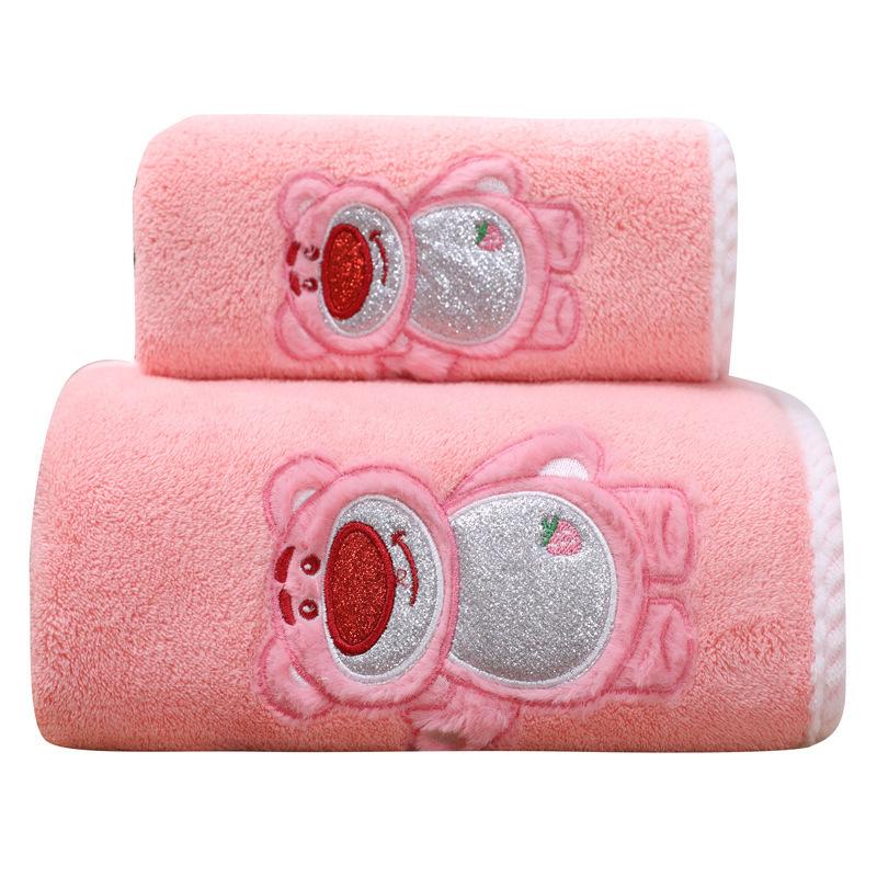 Strawberry bear Donald duck cute cartoon coral fleece towel household water absorption soft no hair loss quick drying Towel 35 * 75cm
Strawberry bear Donald duck cute cartoon coral fleece towel household water absorption soft no hair loss quick drying Towel 35 * 75cm