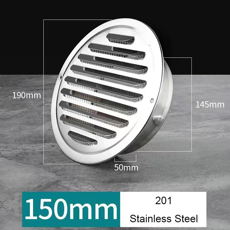 Зовнішня настінна вентиляційна решітка з нержавіючої сталі кругла вентиляційна решітка захист від комах повітроводи вентиляційний інструмент 150mm
Зовнішня настінна вентиляційна решітка з нержавіючої сталі кругла вентиляційна решітка захист від комах повітроводи вентиляційний інструмент 150mm