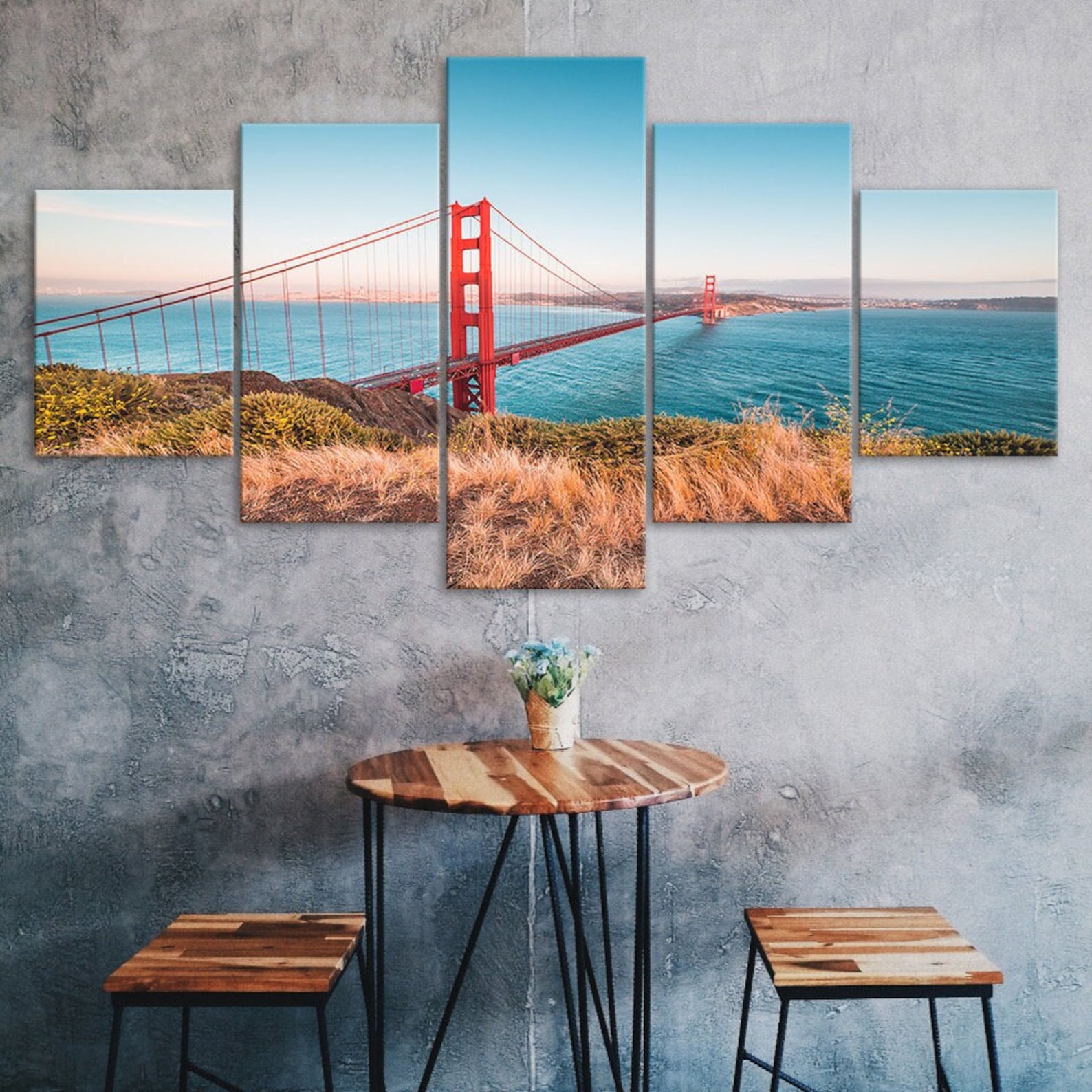Golden Gate Bridge San Francisco 5 Piece Five Panel Wall Canvas Print Modern Art Poster Home Decor Gift For Him For Her 20X35 20X45 20X55CM
Golden Gate Bridge San Francisco 5 Piece Five Panel Wall Canvas Print Modern Art Poster Home Decor Gift For Him For Her 20X35 20X45 20X55CM
