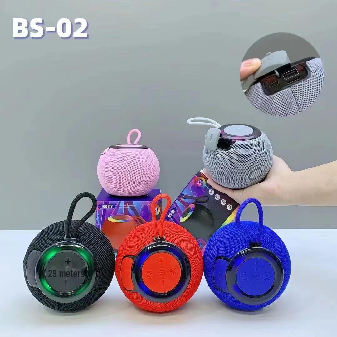BS-02 Портативный беспроводной Bluetooth-динамик с цветной подсветкой и сабвуфером чёрный
BS-02 Портативный беспроводной Bluetooth-динамик с цветной подсветкой и сабвуфером чёрный