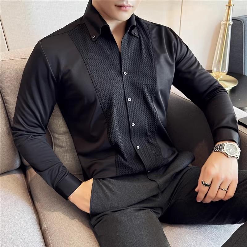 New Men s Fashion Patchwork Long Sleeve Shirts Black White Smart Casual Shirt Men Formal Wedding Party High Quality Male Blouse 4XL чорний
New Men s Fashion Patchwork Long Sleeve Shirts Black White Smart Casual Shirt Men Formal Wedding Party High Quality Male Blouse 4XL чорний
