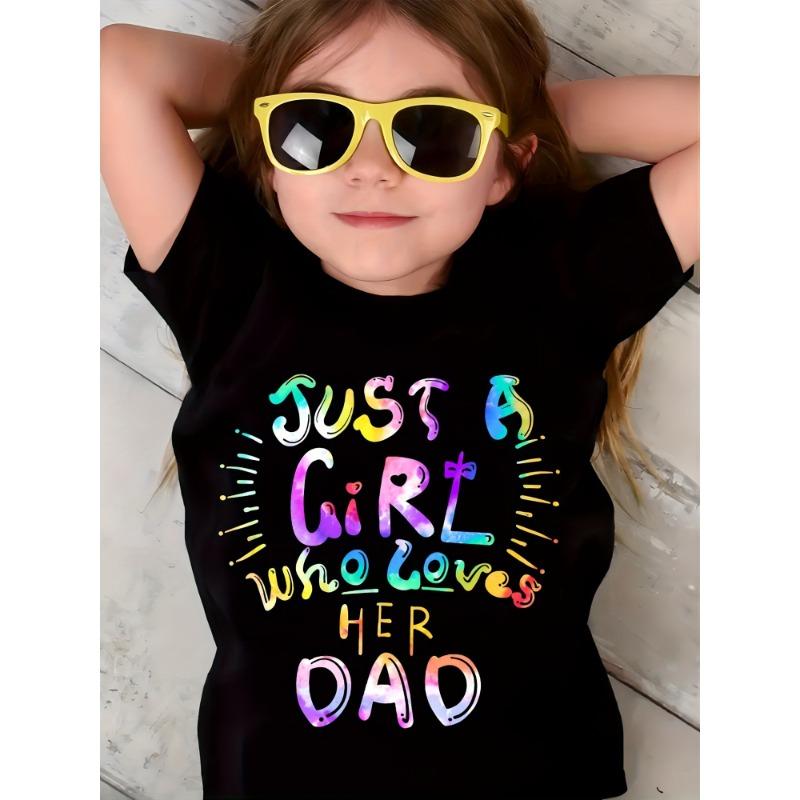 European sizes Black Crew Neck Just a Girl Who Loves Her Daddy Printed Short Sleeve Girls T-Shirt, Summer Casual And Comfortable Girls Tops 164cm чорний
European sizes Black Crew Neck Just a Girl Who Loves Her Daddy Printed Short Sleeve Girls T-Shirt, Summer Casual And Comfortable Girls Tops 164cm чорний
