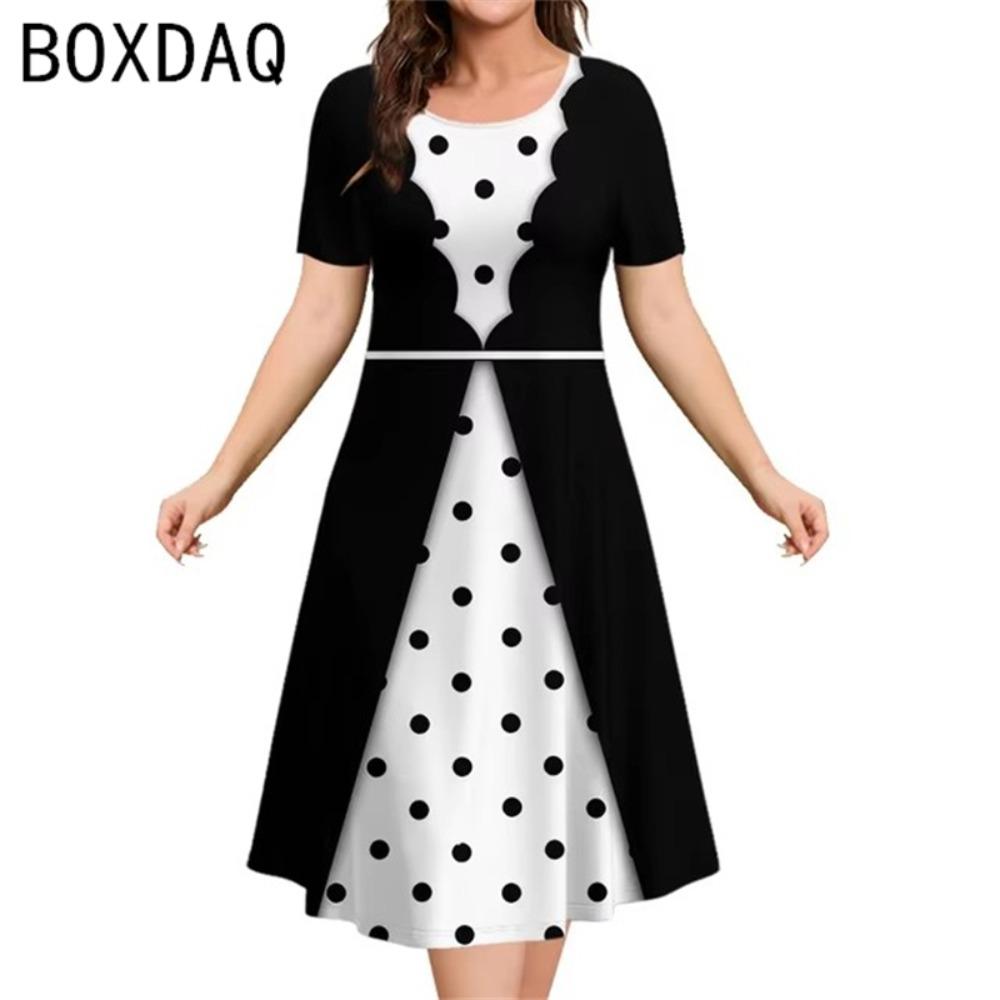 Women Vintage Black White Prints Plaid Dress Summer Short Sleeve O-neck A-Line Dress Big Size 3XL Elegant Women s Dress Vestidos S
Women Vintage Black White Prints Plaid Dress Summer Short Sleeve O-neck A-Line Dress Big Size 3XL Elegant Women s Dress Vestidos S
