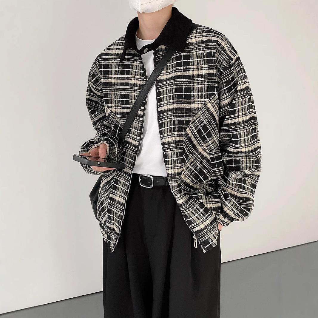 Korean Retro Plaid Pilot Jacket for Men & Women - Loose Fit, Turn-Down Collar, Spring/Autumn Outerwear Trend XXL
Korean Retro Plaid Pilot Jacket for Men & Women - Loose Fit, Turn-Down Collar, Spring/Autumn Outerwear Trend XXL