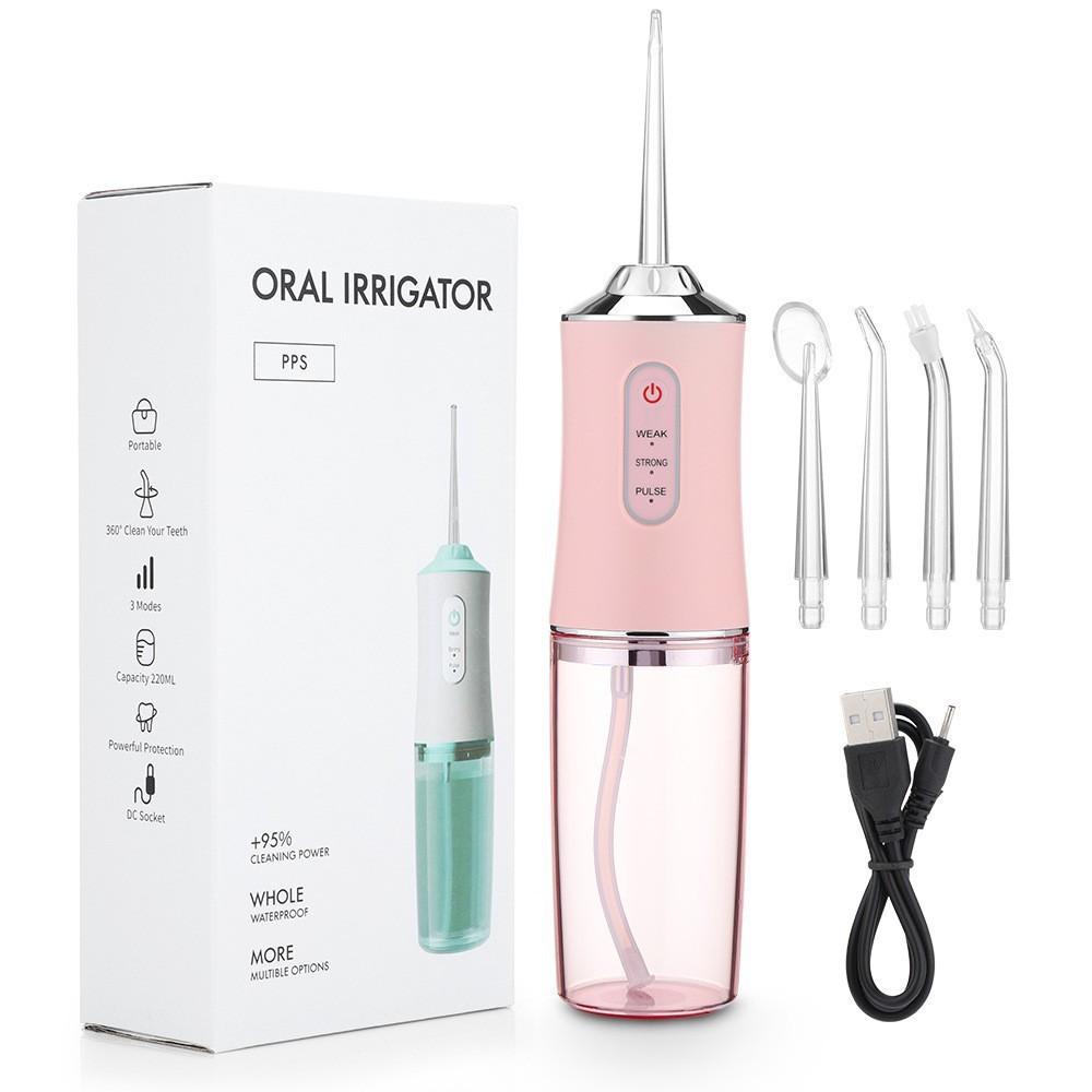 Oral Irrigator Portable Dental Water Flosser Water Jet Toothpick Waterproof USB Rechargeable 3 Modes Teeth Cleaner - Pink
Oral Irrigator Portable Dental Water Flosser Water Jet Toothpick Waterproof USB Rechargeable 3 Modes Teeth Cleaner - Pink