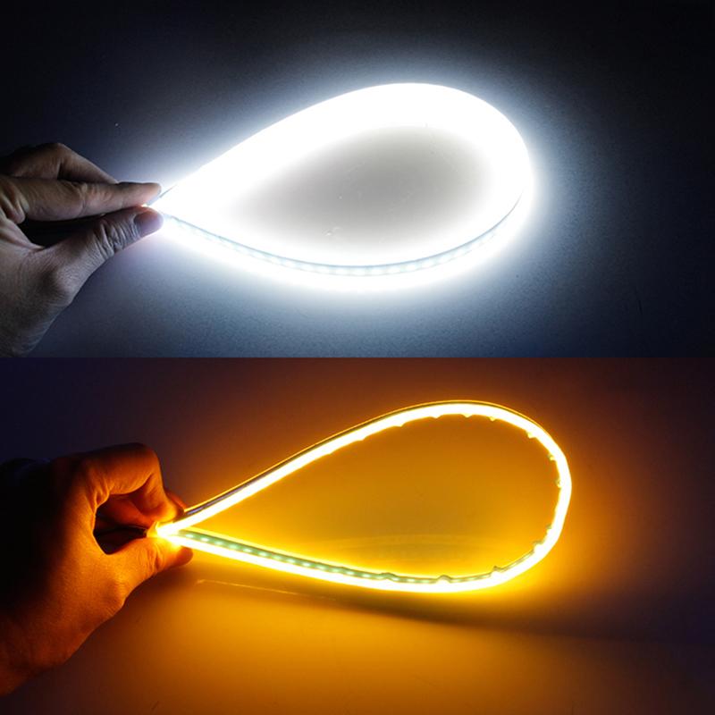2Pcs 60cm Cuttable 12V Car DRL Flexible LED Strip Daytime Running Light Waterproof Turn Signal Light White/Yellow
2Pcs 60cm Cuttable 12V Car DRL Flexible LED Strip Daytime Running Light Waterproof Turn Signal Light White/Yellow