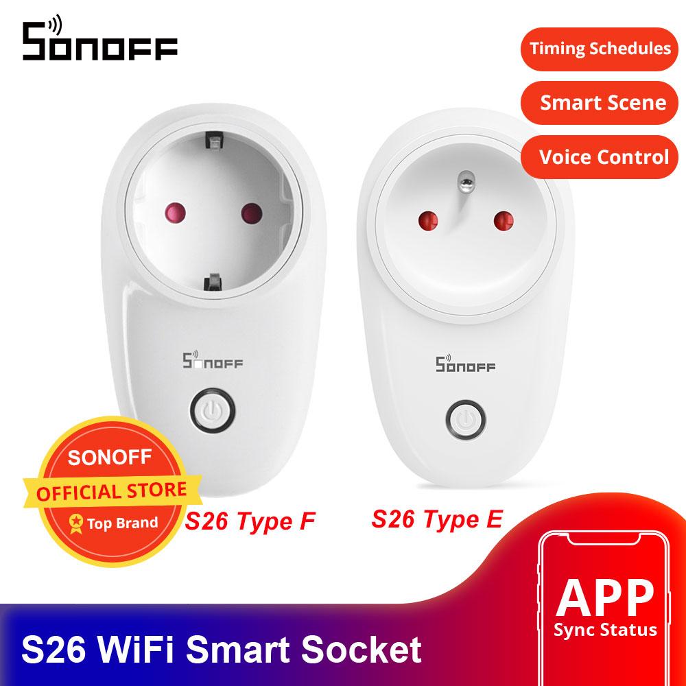 1-5 шт. SONOFF S26 EU Wi-Fi art розетка, выключатель питания EU E/F, вилка приложения/Vocie, розетка с дистанционным управлением, синхронизация работы с
1-5 шт. SONOFF S26 EU Wi-Fi art розетка, выключатель питания EU E/F, вилка приложения/Vocie, розетка с дистанционным управлением, синхронизация работы с