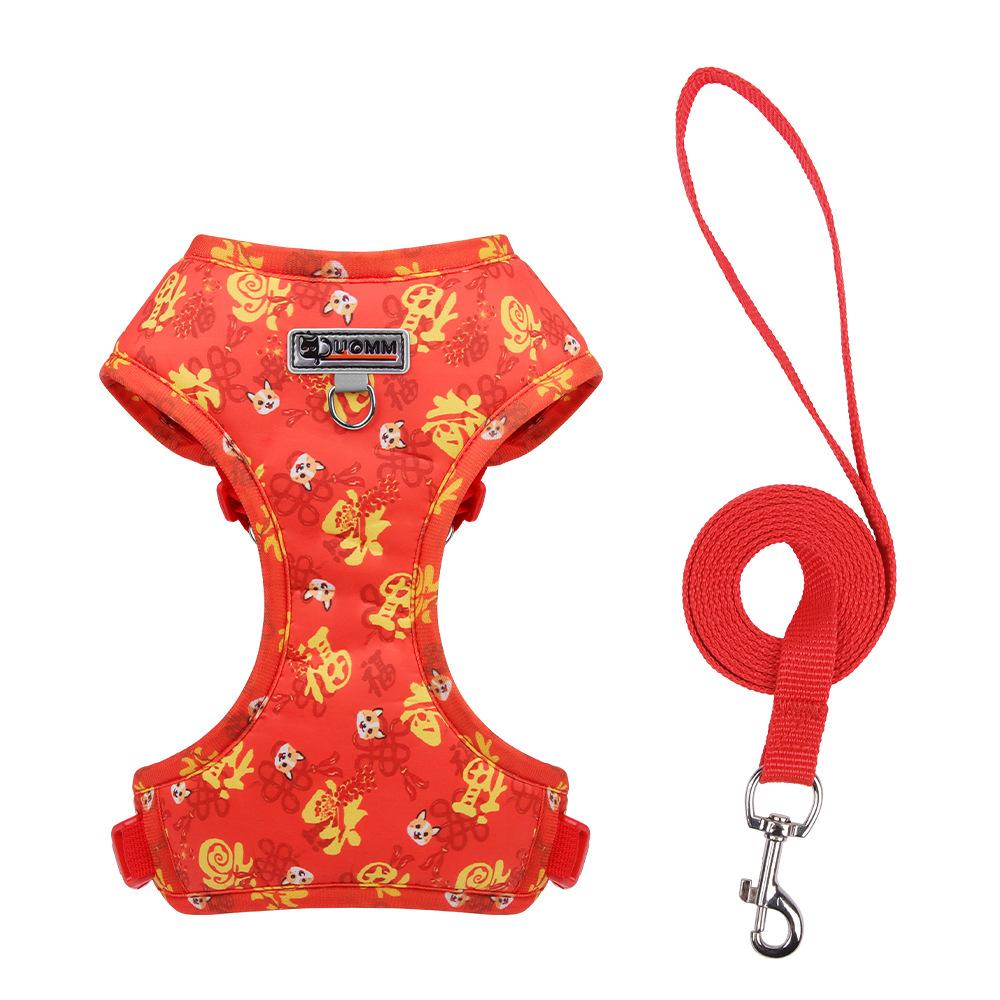 New Year s pet chest back puppy Spring Festival festive rich dog chest strap than bear go out walking dog leash dog leash s
New Year s pet chest back puppy Spring Festival festive rich dog chest strap than bear go out walking dog leash dog leash s