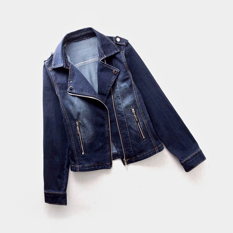 Denim Jacket Ladies Short Spring and Summer Motorcycle Jacket Chic Cardigan XS темно-синього кольору
Denim Jacket Ladies Short Spring and Summer Motorcycle Jacket Chic Cardigan XS темно-синього кольору
