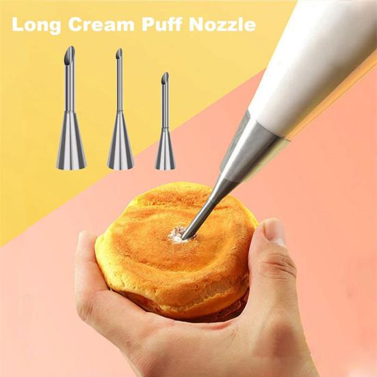 Yousheng Stainless Steel Cream Piping Tips Set Lightweight Pastry Icing Decorating Tools with 3 Long Puff Nozzles Cream Puff Decorating Kit
Yousheng Stainless Steel Cream Piping Tips Set Lightweight Pastry Icing Decorating Tools with 3 Long Puff Nozzles Cream Puff Decorating Kit