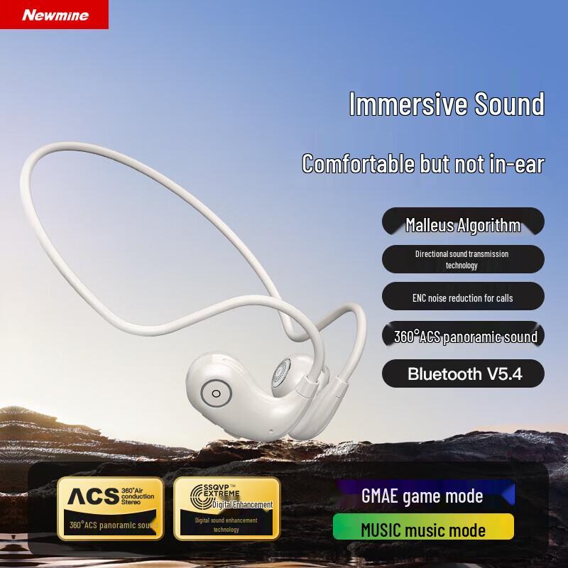 Newsmy F850 Open-Ear Ear-Hook Bluetooth Headphones
Newsmy F850 Open-Ear Ear-Hook Bluetooth Headphones