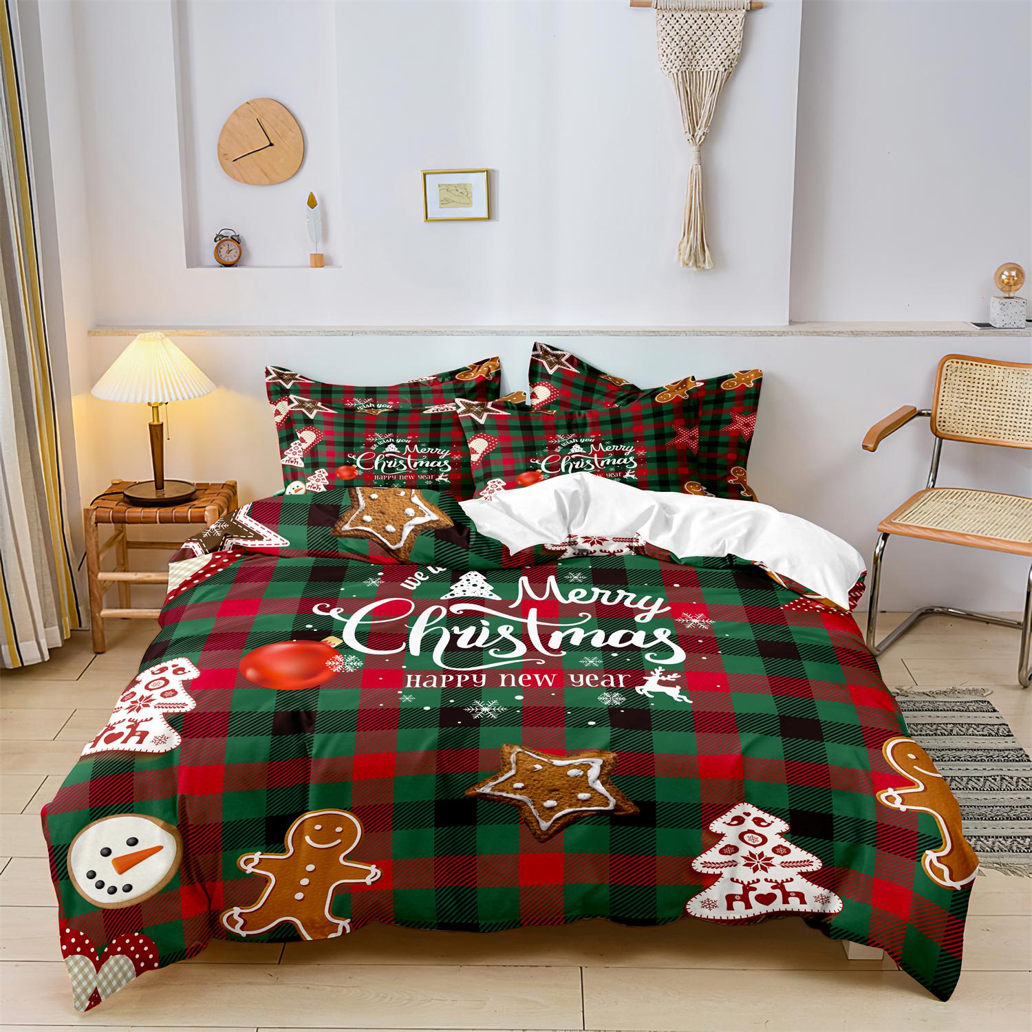 3pcs Christmas grid Pattern Duvet Cover, Comfortable And Soft Bedding Set For Bedroom Dormitory Room Decoration Christmas gift -135x200cm&set
3pcs Christmas grid Pattern Duvet Cover, Comfortable And Soft Bedding Set For Bedroom Dormitory Room Decoration Christmas gift -135x200cm&set