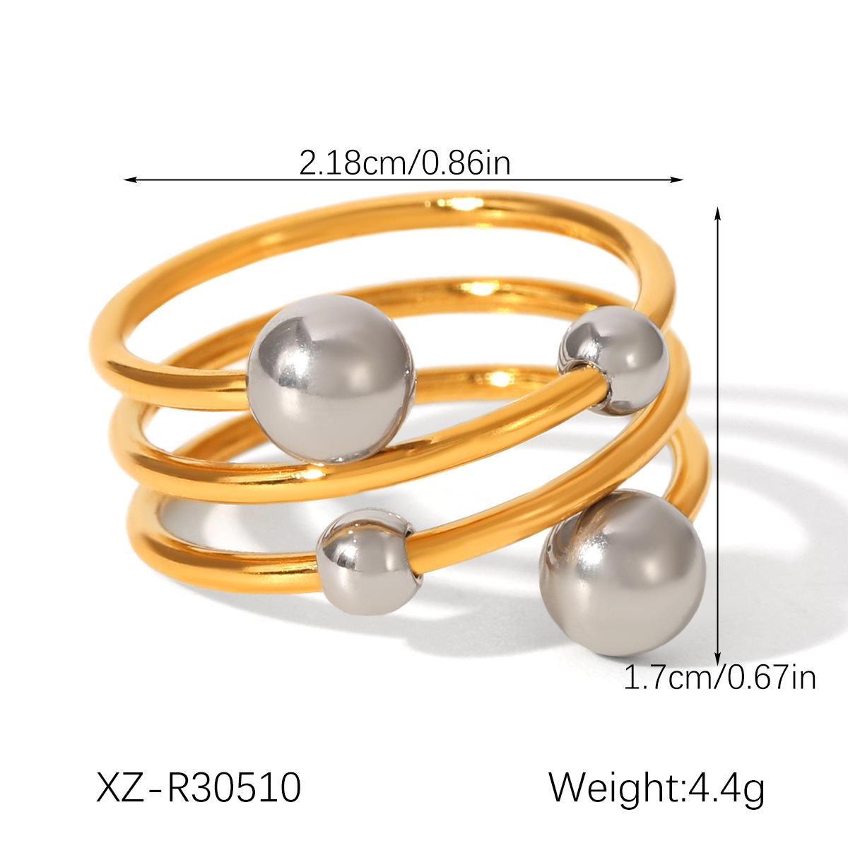 European-American Gold & Silver Color-Block Spherical Multilayer Open Ring - Versatile Titanium Steel Women s Ring
European-American Gold & Silver Color-Block Spherical Multilayer Open Ring - Versatile Titanium Steel Women s Ring