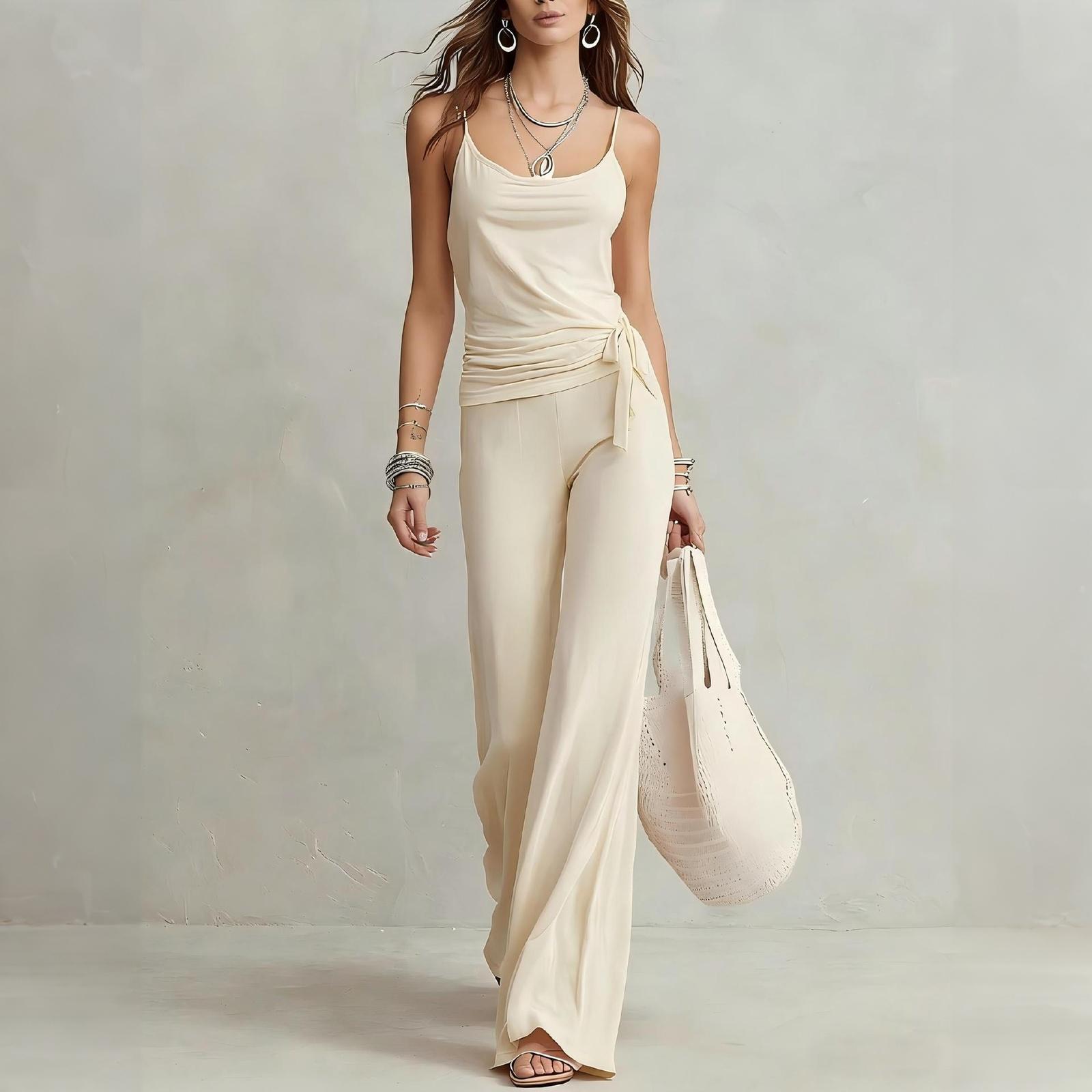 Women Casual Two Piece Set Sleeveless Tank Top with High Waist Wide Leg Pants Lounge Wear Summer Outfit L бежевый
Women Casual Two Piece Set Sleeveless Tank Top with High Waist Wide Leg Pants Lounge Wear Summer Outfit L бежевый