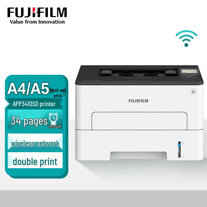 FUJIFILM ApeosPort Print 3410SD A4 Mono Laser Printer with Duplex & Wi-Fi CN plug (adapter included)
FUJIFILM ApeosPort Print 3410SD A4 Mono Laser Printer with Duplex & Wi-Fi CN plug (adapter included)
