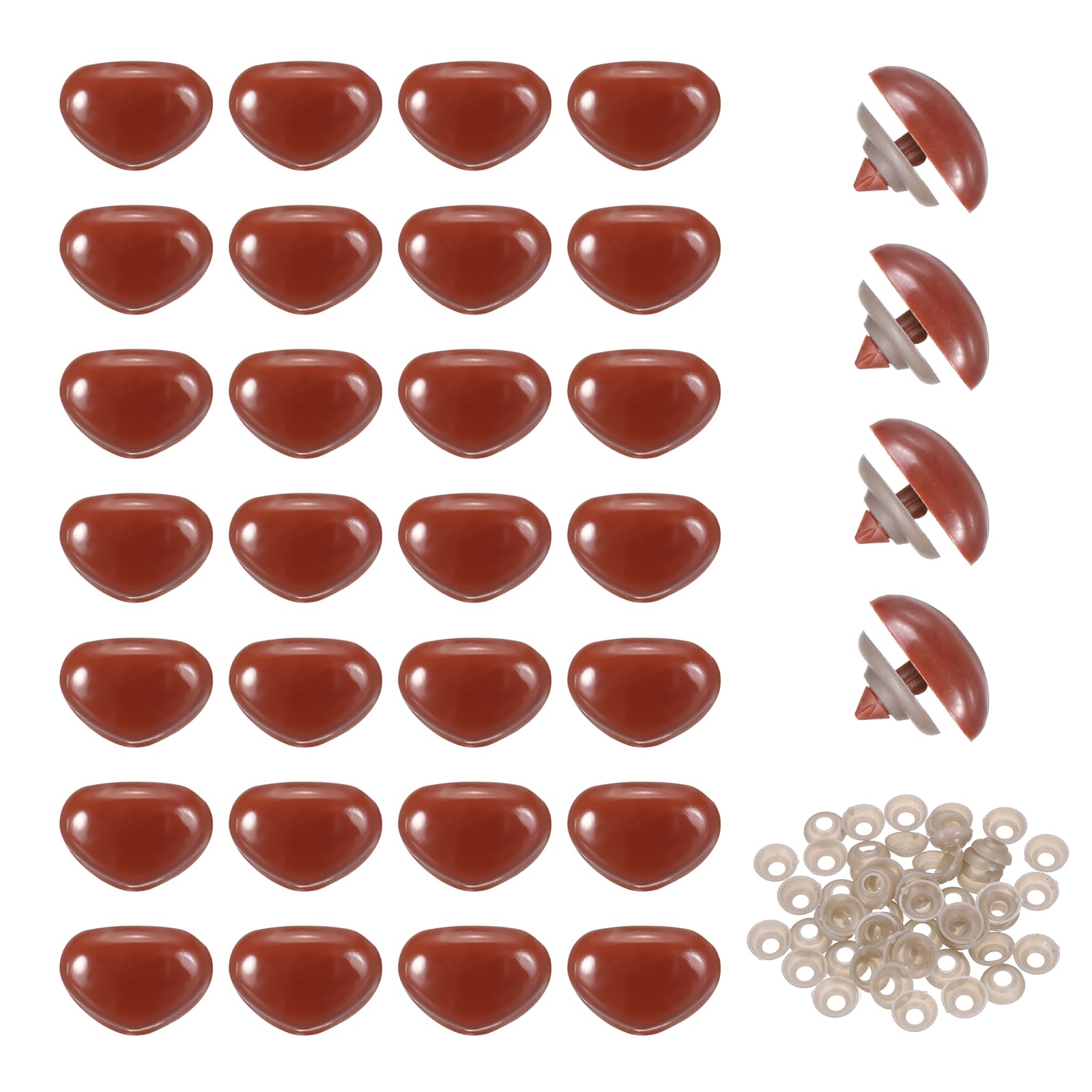 uxcell 50-Piece Set 22mm Large Plastic Triangular Safety Nose (Brown with Washer) for Crochet Plush Dolls, Craft Puppets, Plush Toys, Bears
uxcell 50-Piece Set 22mm Large Plastic Triangular Safety Nose (Brown with Washer) for Crochet Plush Dolls, Craft Puppets, Plush Toys, Bears
