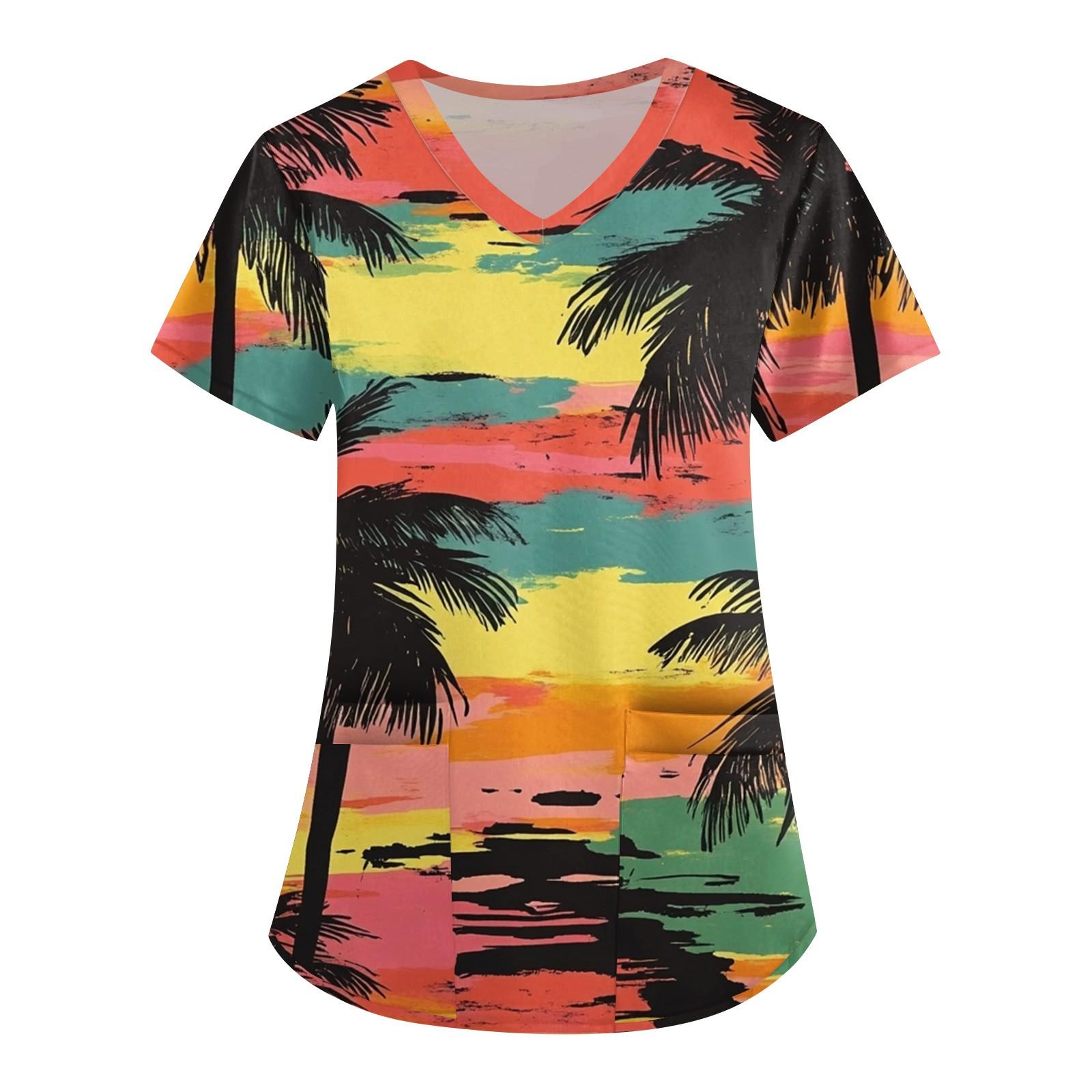 Women s Fashion V-neck Short-sleeved Workwear With Pocket Hawaiian Print Top Carer Suit M шафрановый
Women s Fashion V-neck Short-sleeved Workwear With Pocket Hawaiian Print Top Carer Suit M шафрановый